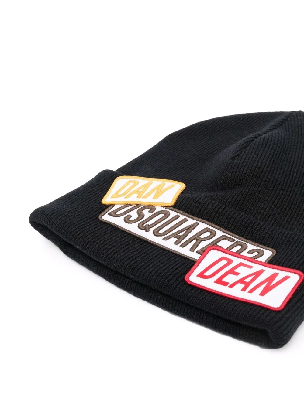 logo-patch wool beanie - 2