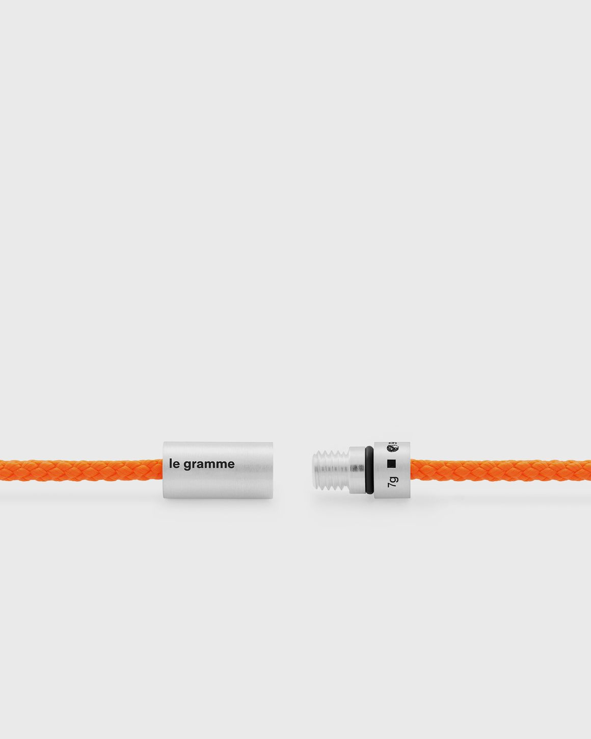 7g-brushed sterling silver-orange nato-cable-bracelet - 3