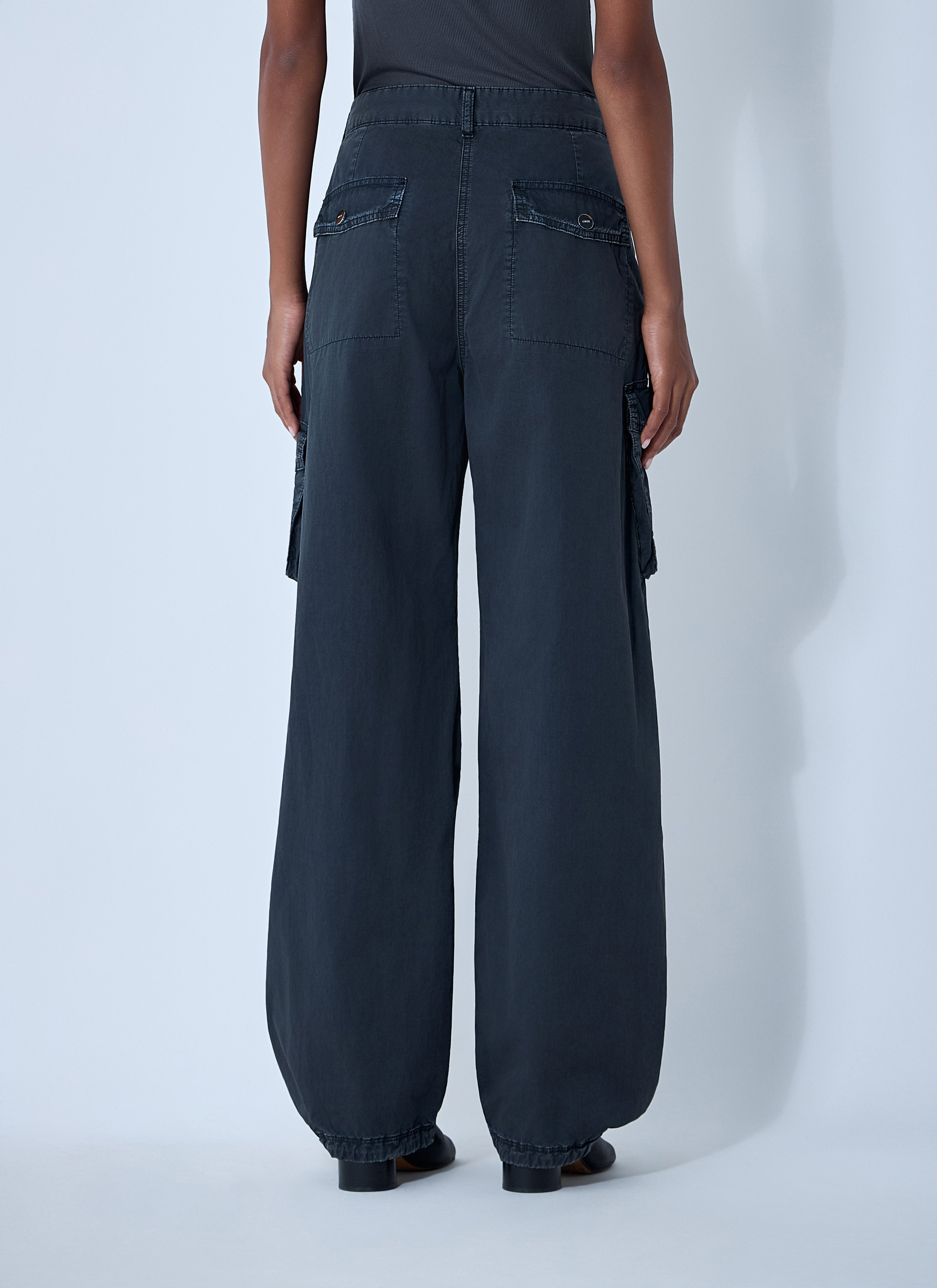 Ganni Women Cotton Cargo Pants - 4