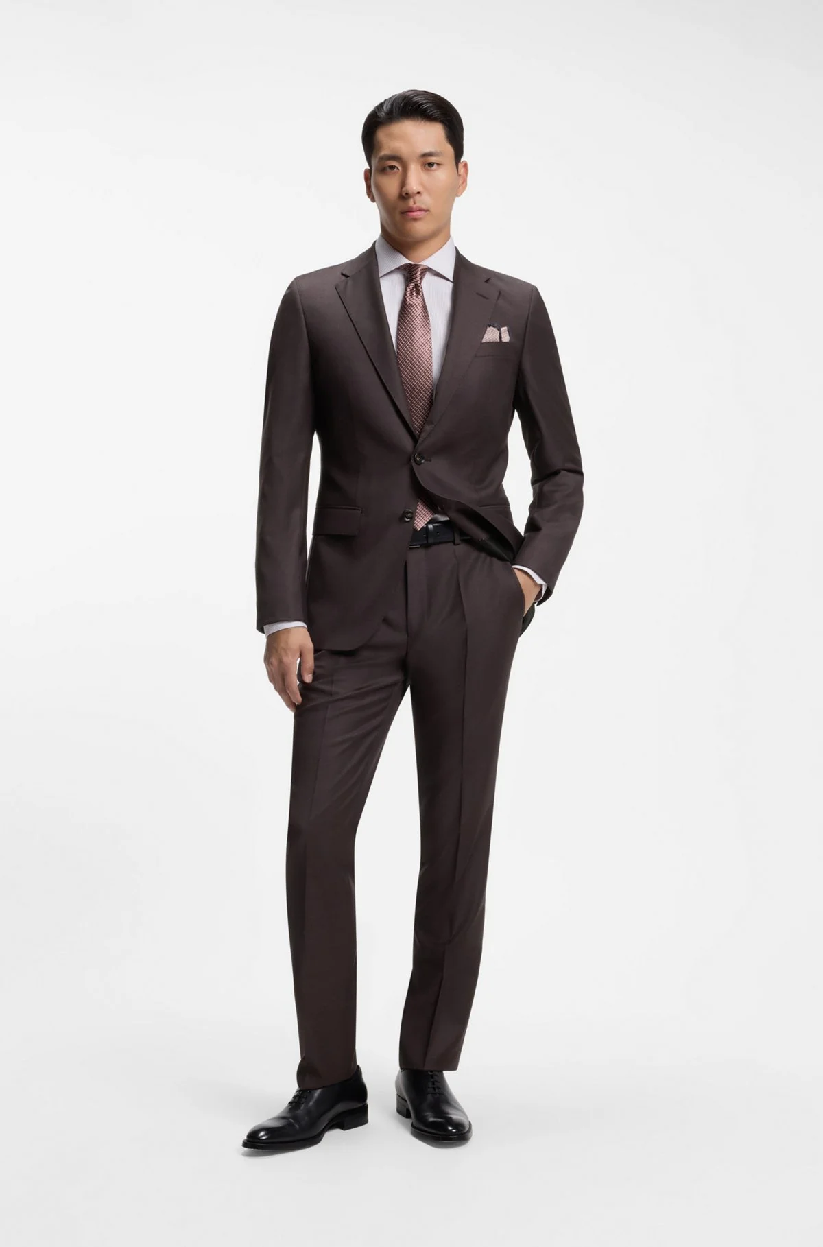 TWO-PIECE SLIM-FIT SUIT IN ITALIAN VIRGIN WOOL - 1