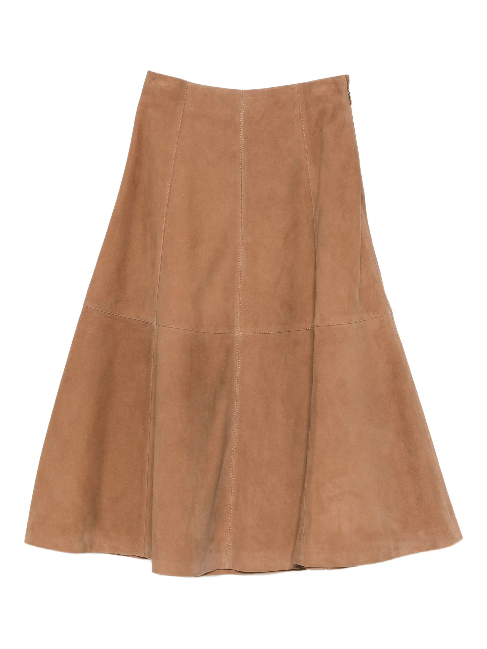 panelling suede midi skirt - 1
