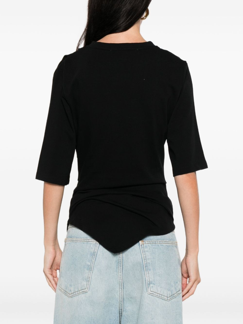 draped T-shirt - 4
