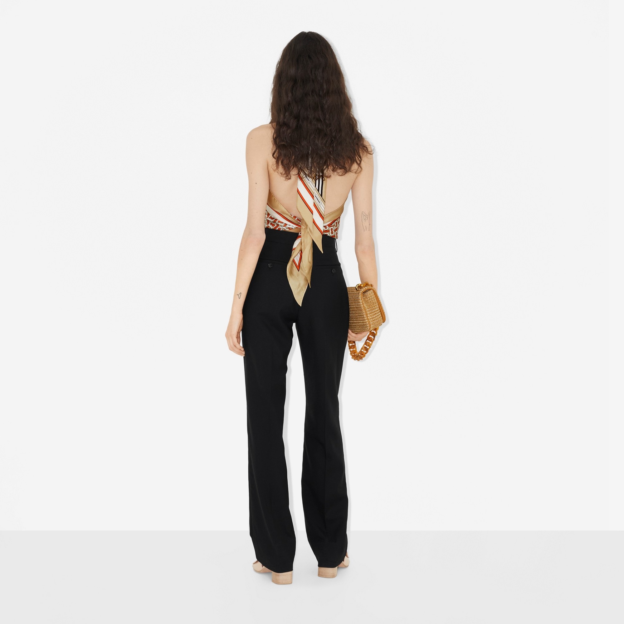 Montage Print Silk Scarf Top - 4