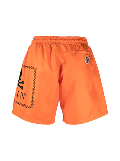 PHILIPP PLEIN logo-print swim shorts outlook