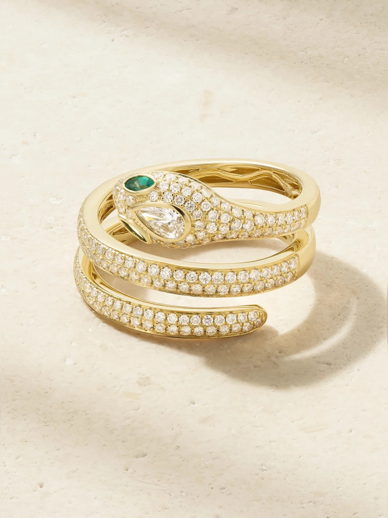 18-karat Gold, Diamond And Emerald Ring - 1