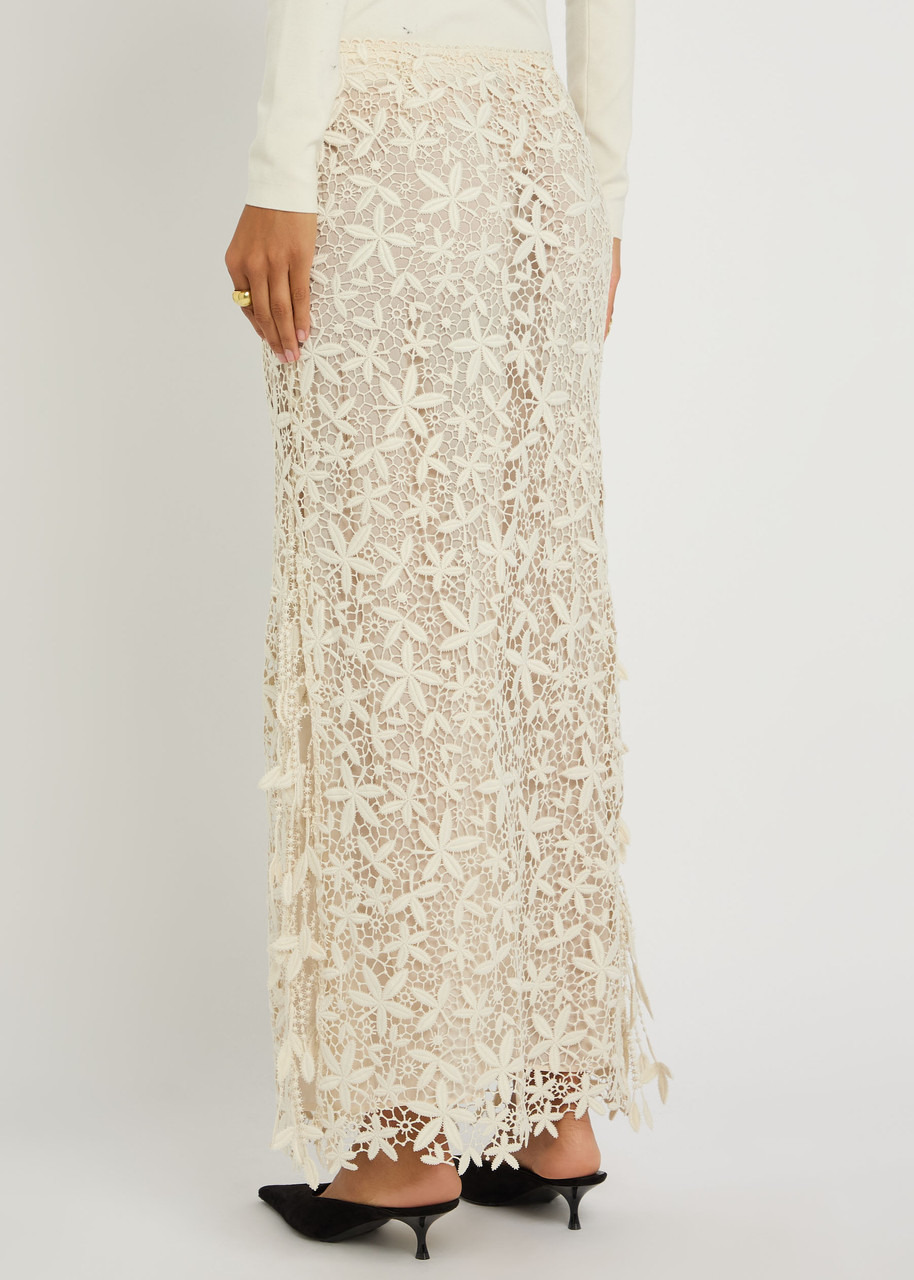 Toteme Floral Guipure Lace Maxi Skirt - 3