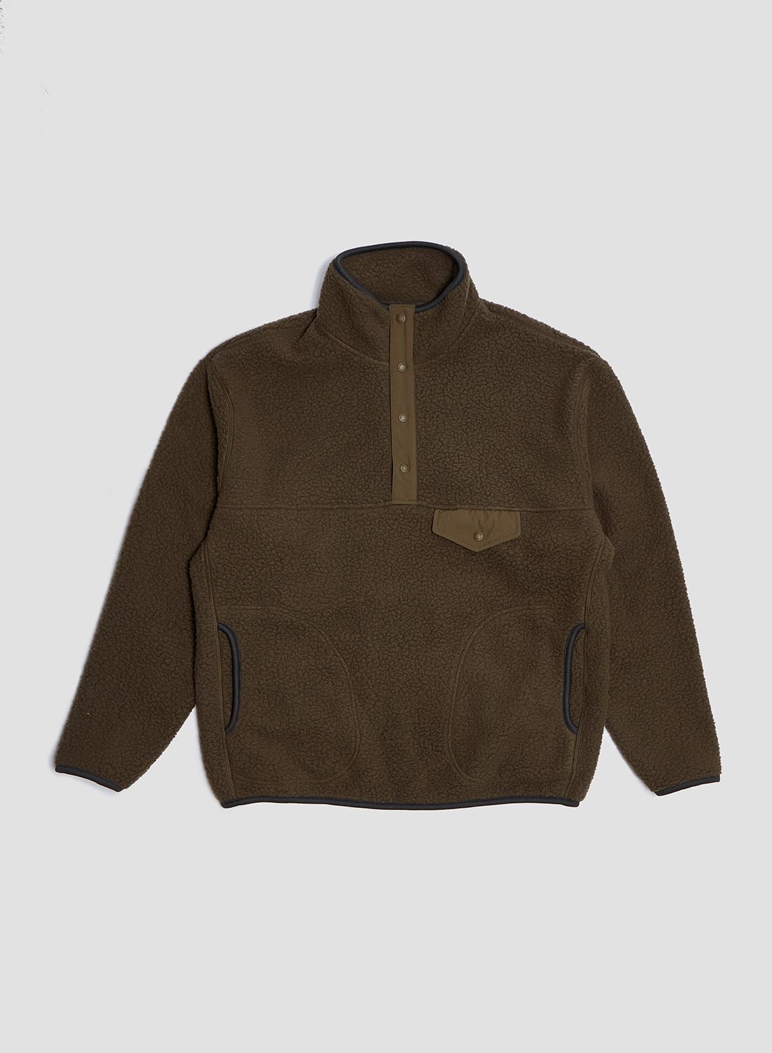 Wild Bricks Fleece Pullover in Olive - 1