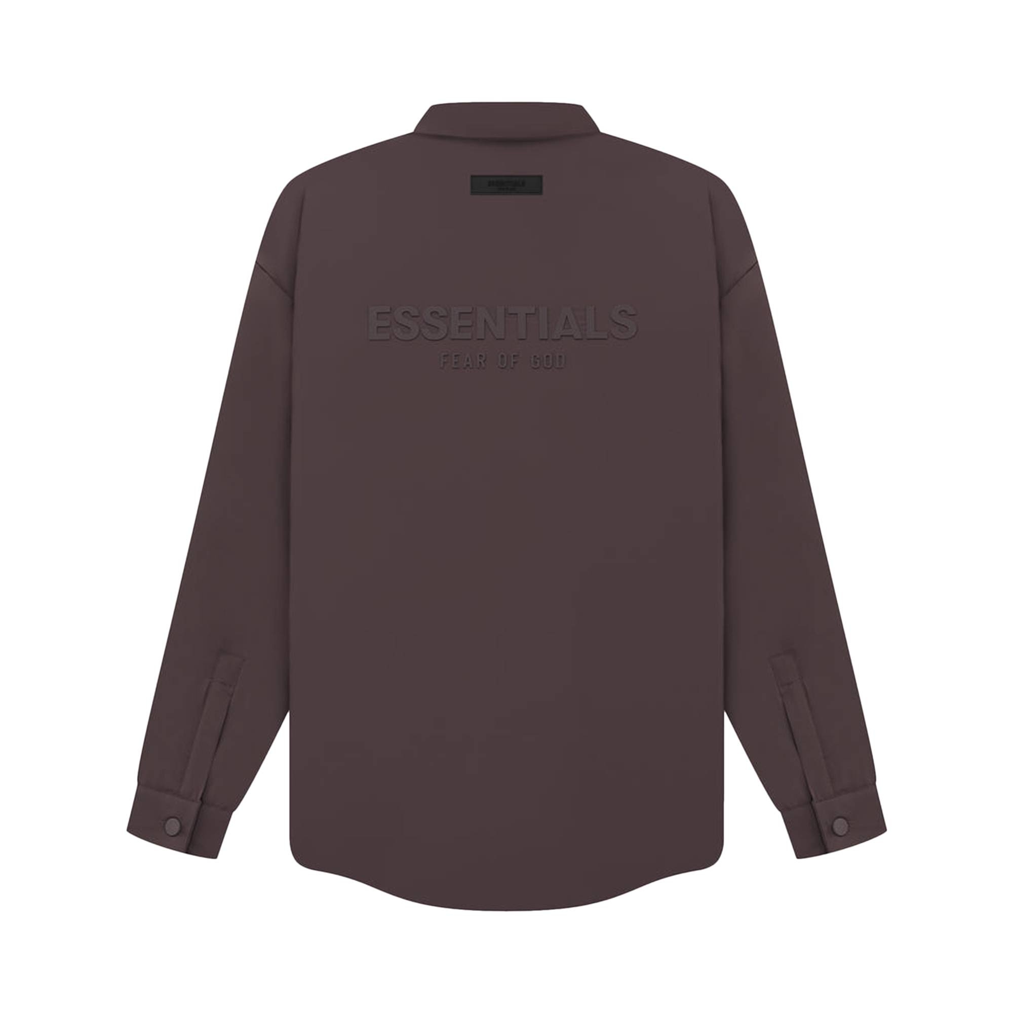 Fear of God Essentials Filled Nylon Shirt Jacket 'Plum' - 2