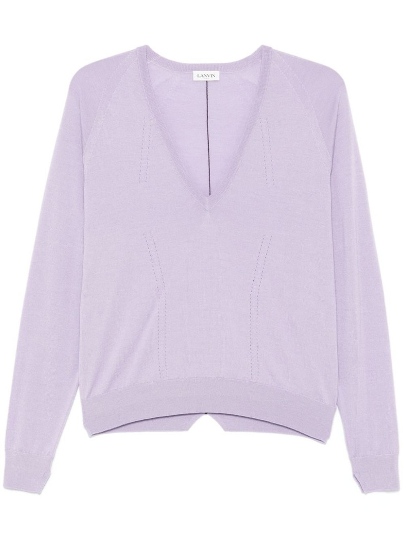 pointelle-trim sweater 1