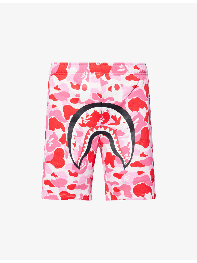 Camo Shark Printed Cotton Sweat Shorts - 1