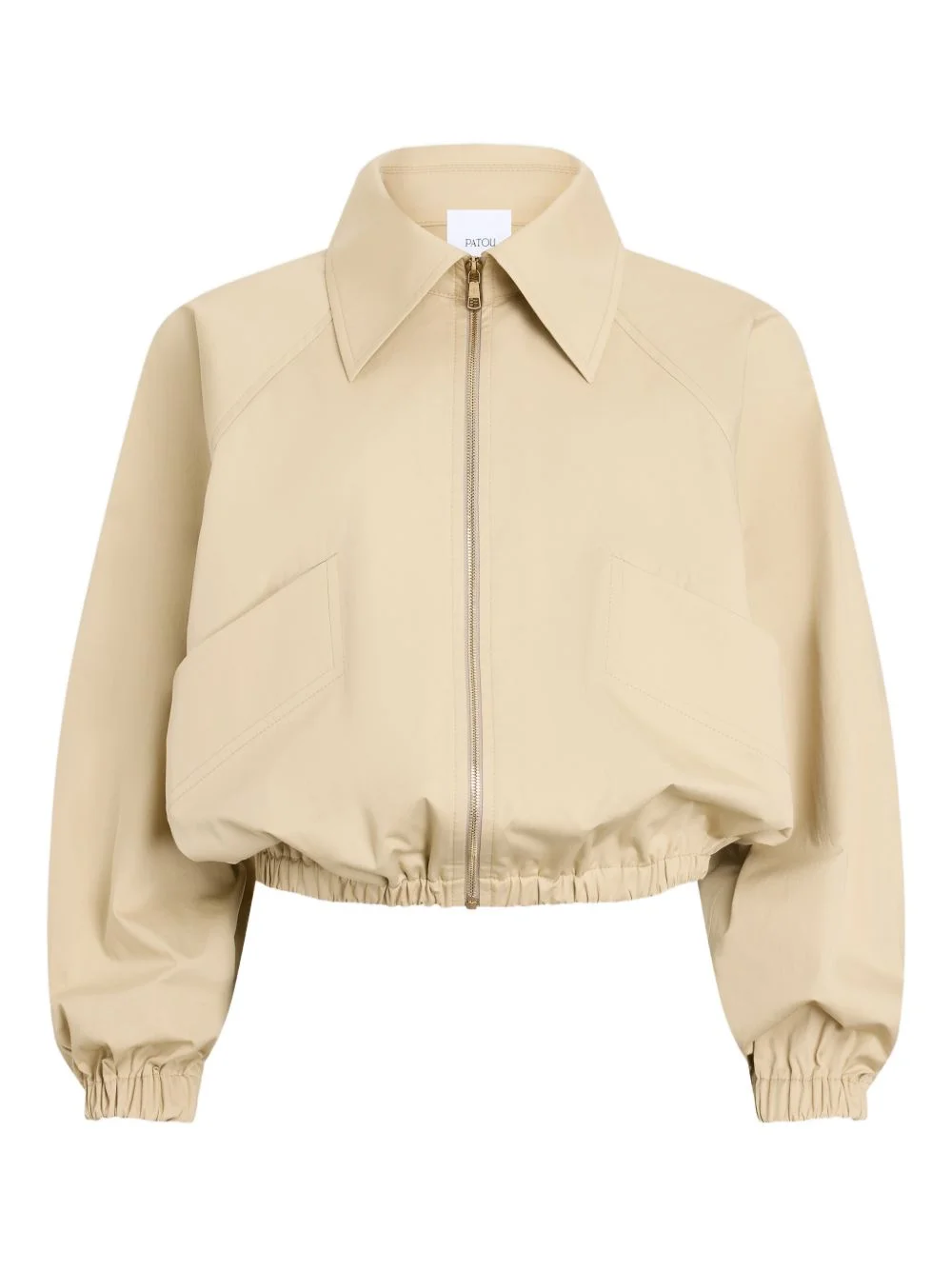 zipped collared bomber jacket - 1