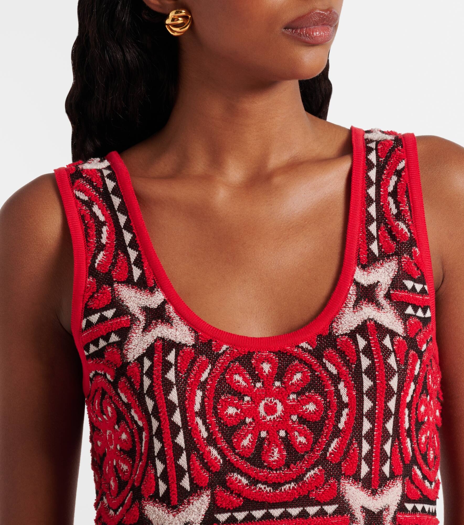Sole Star cotton-blend jacquard minidress - 4