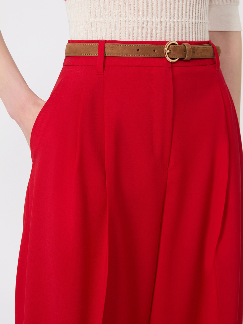 BACIO Flowing wool trousers - RED 5