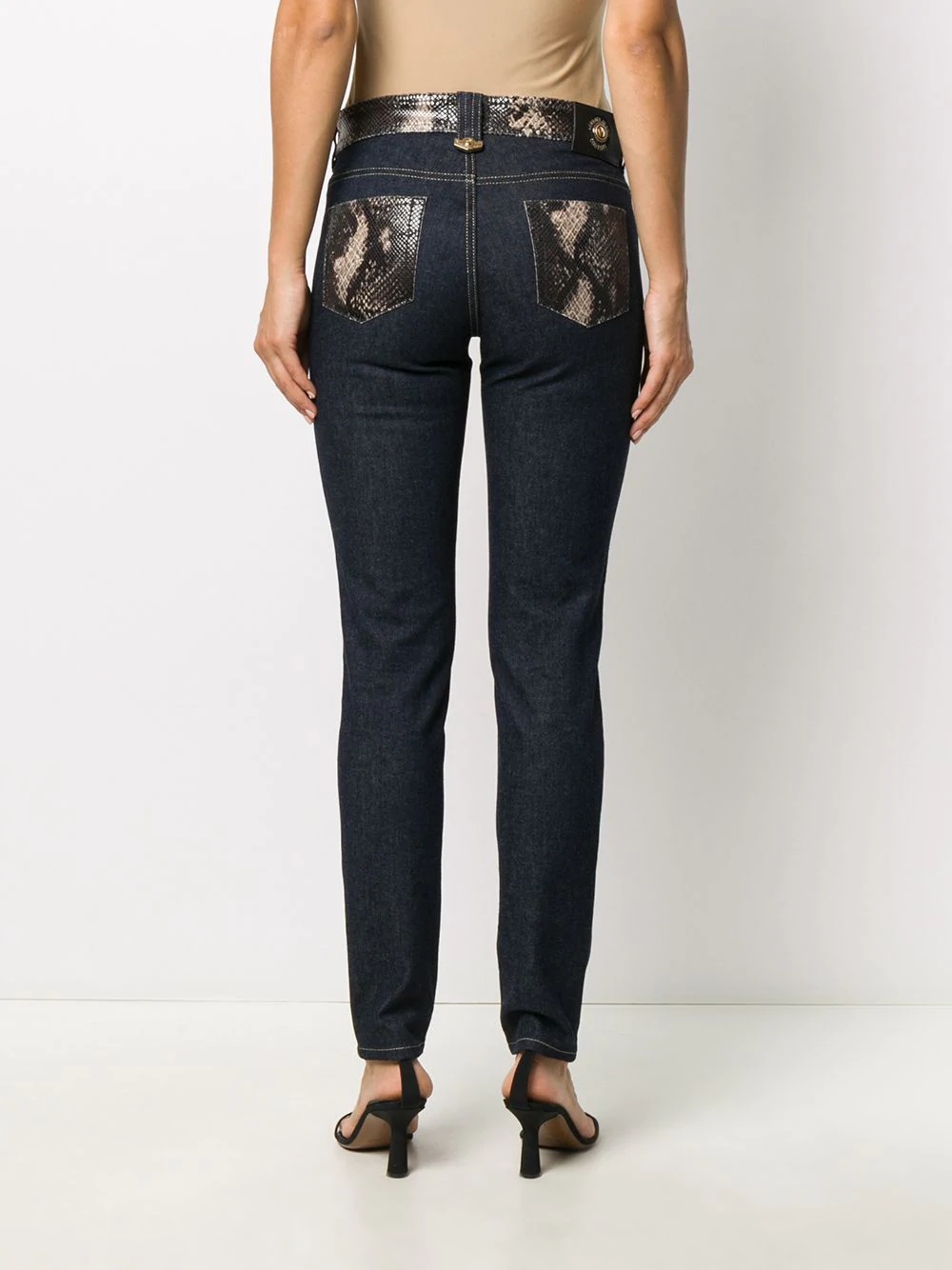 snakeskin effect skinny jeans - 4