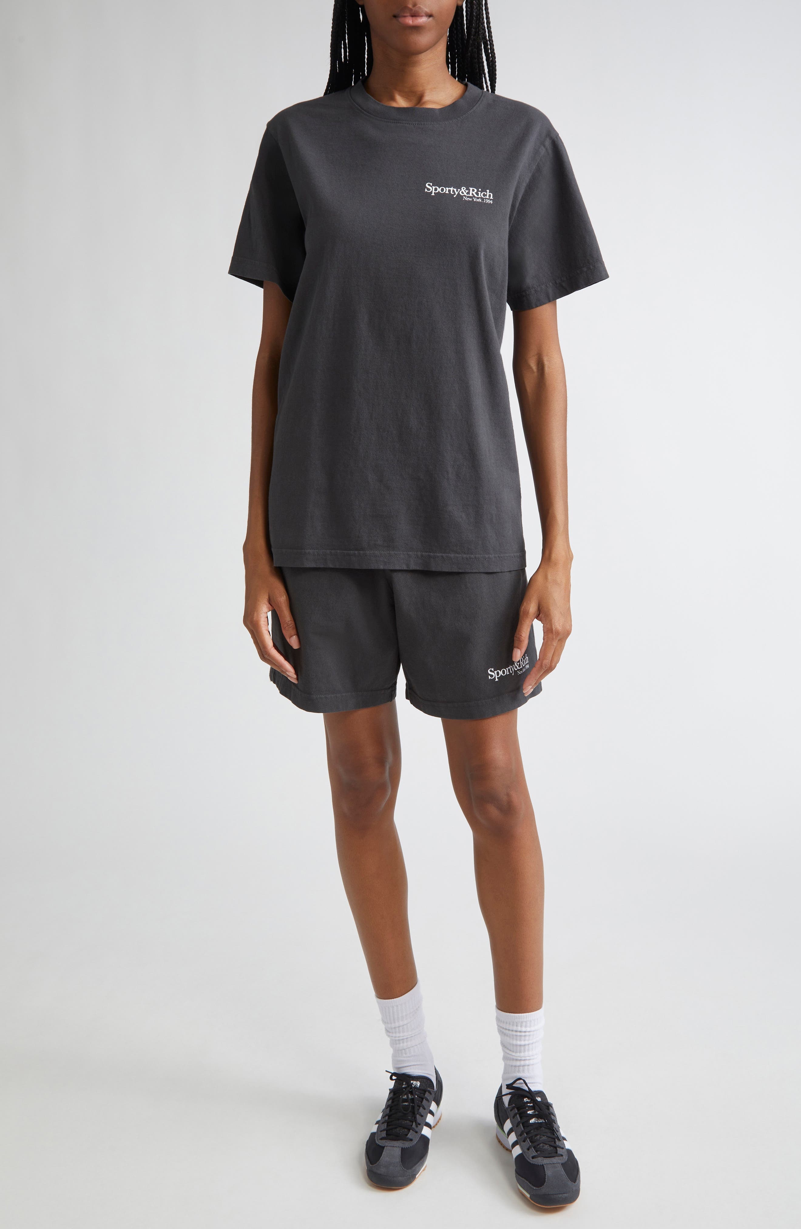 Sporty & Rich Health & Wellness Club New York Cotton Graphic T-Shirt in Faded Black at Nordstrom - 2
