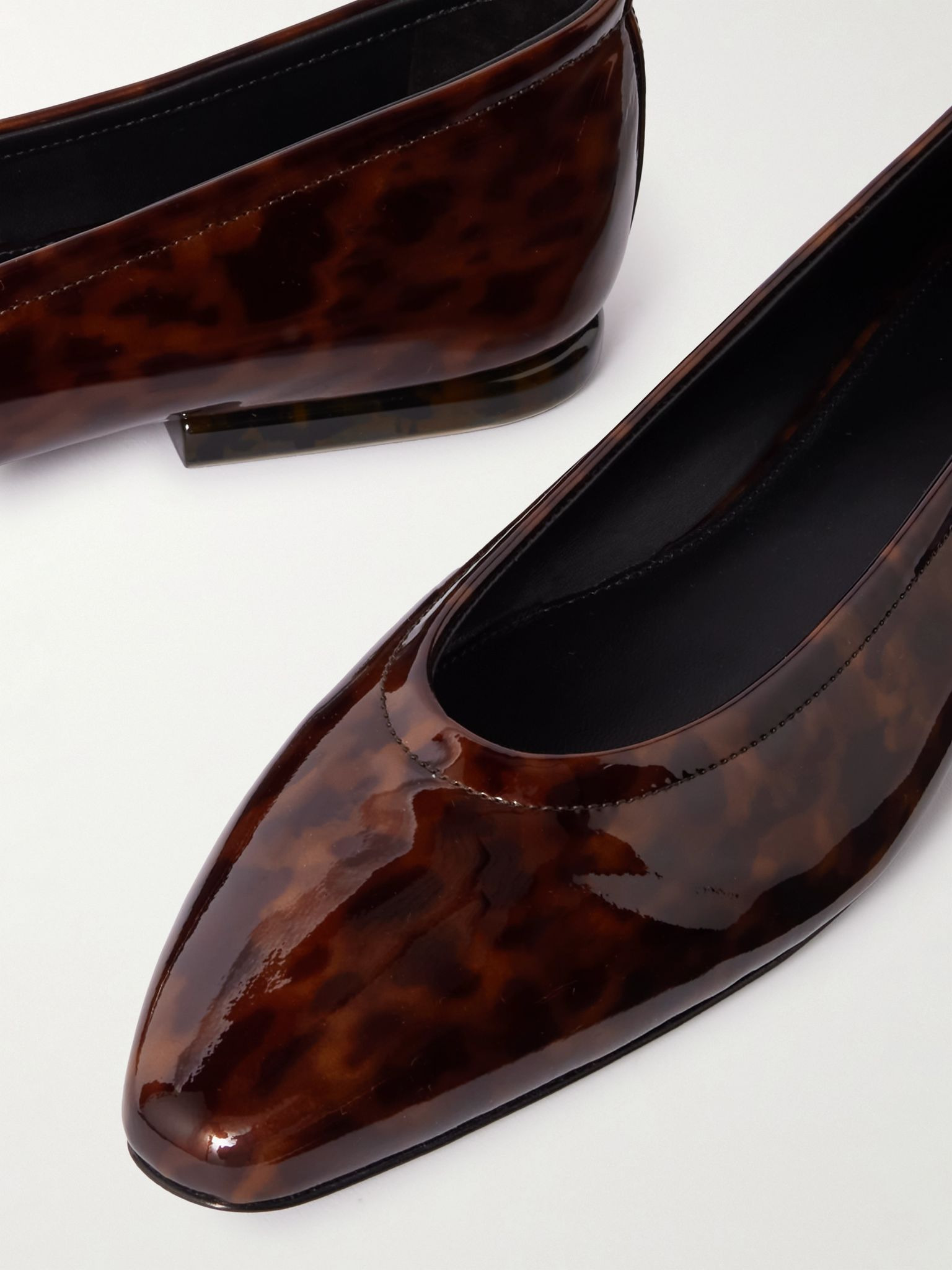 Primula leopard-print patent-leather ballet flats Dark brown - 4
