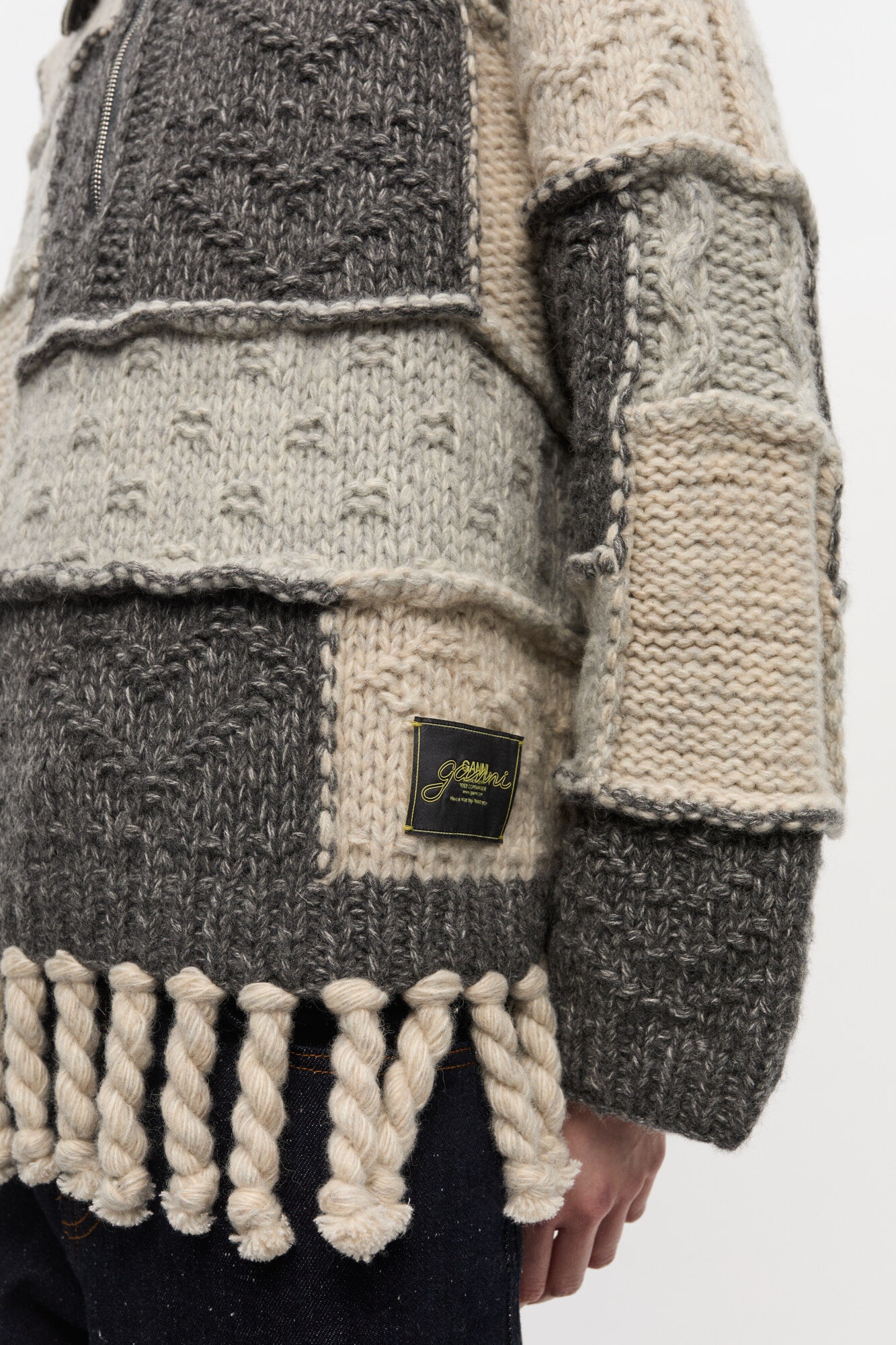 PATCHWORK FRINGE SWEATER - 4