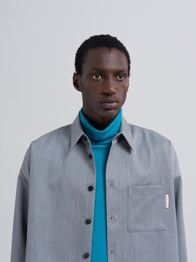 SUSTAINABLE WOOL GABARDINE SHIRT - 4