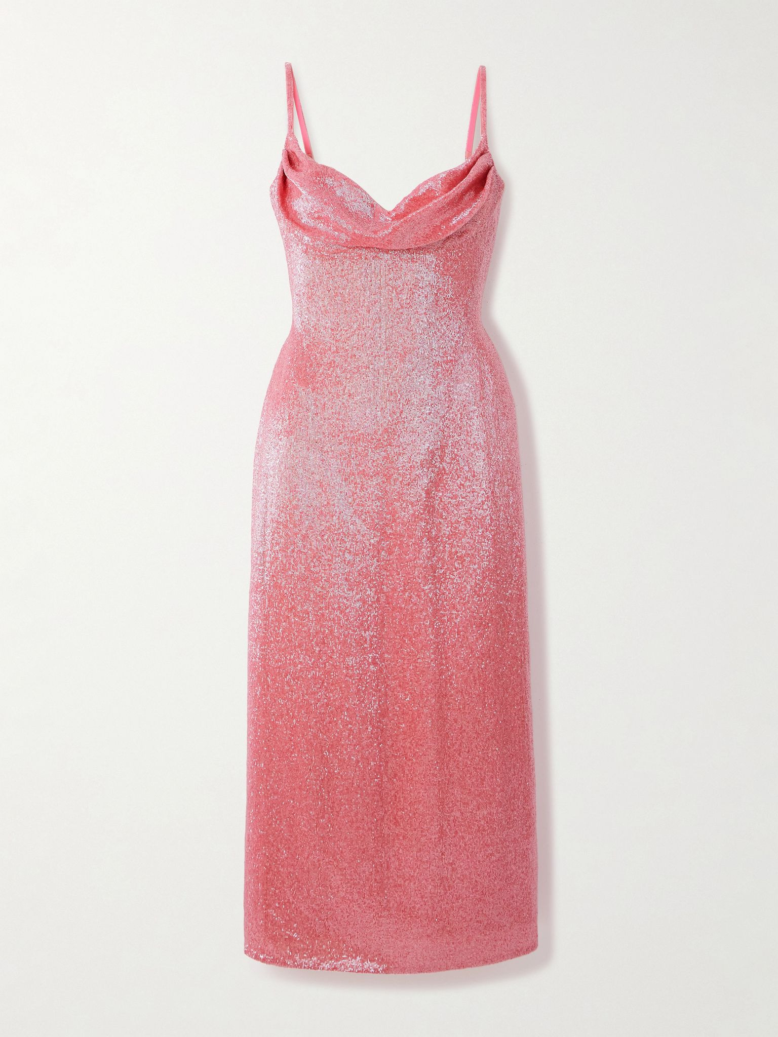 Maggi draped beaded tulle gown Pink - 1