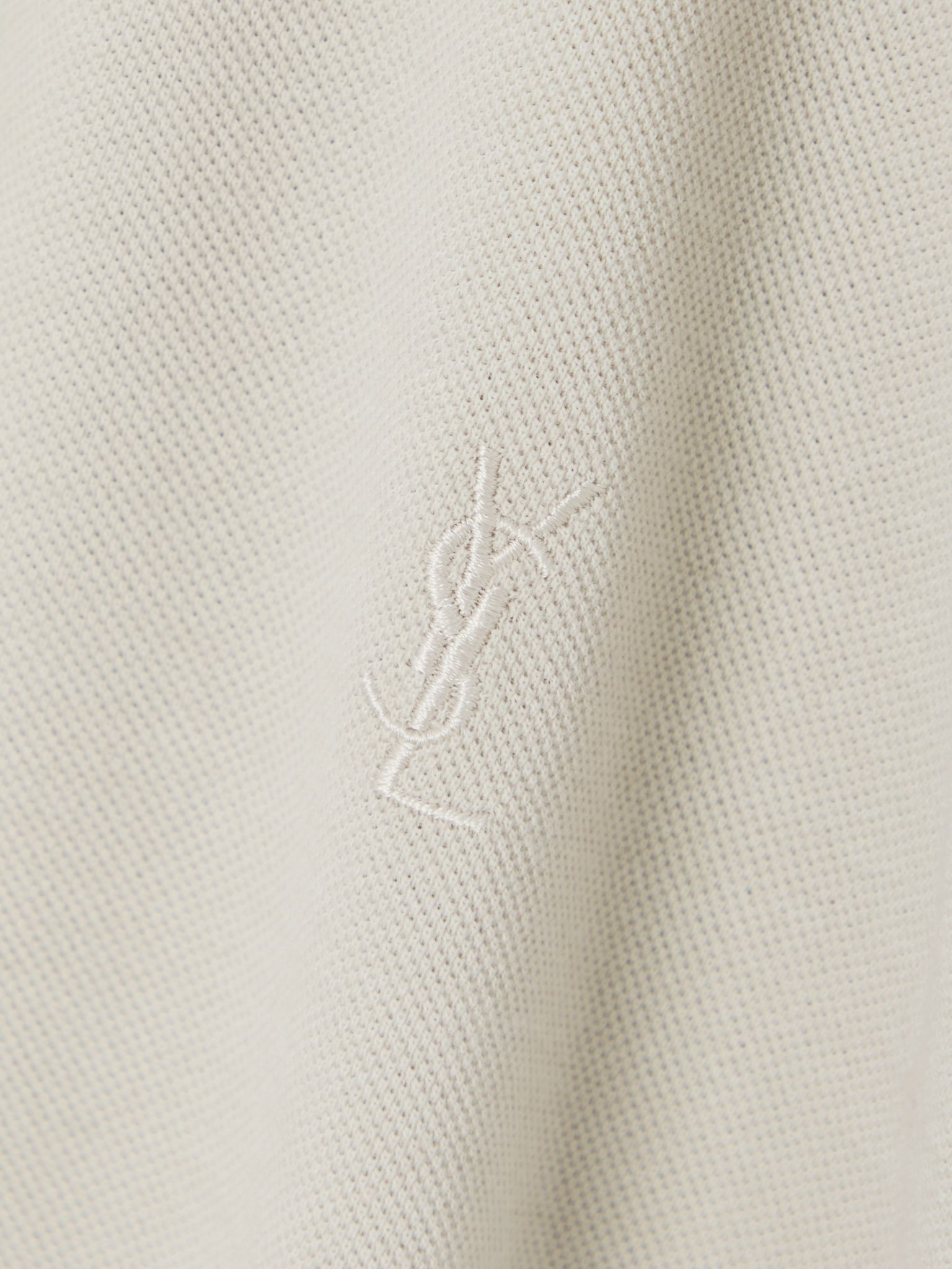 Embroidered cotton-blend piqué polo shirt Gray - 5