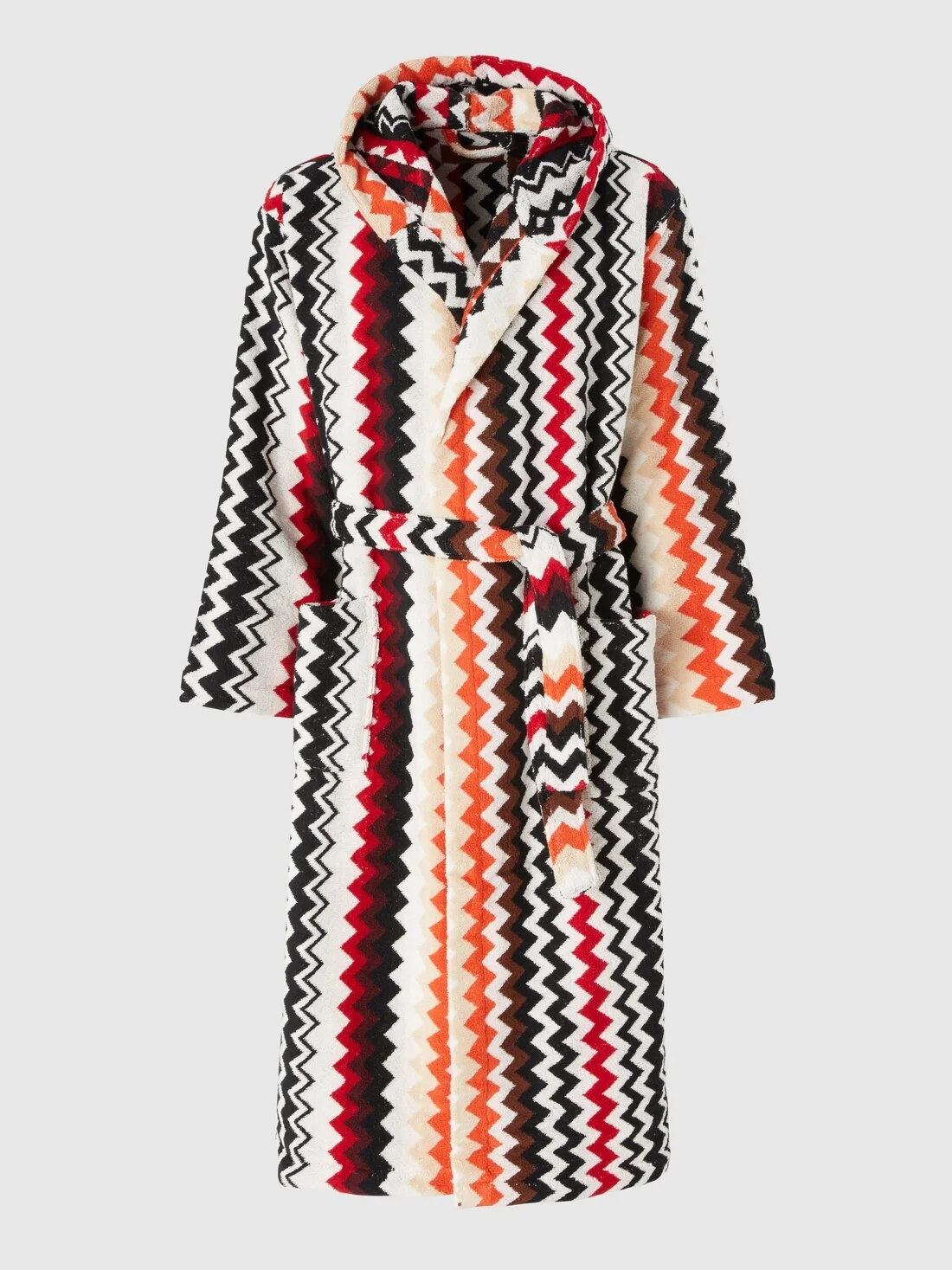 Cotton terry bathrobe zig zag - 1