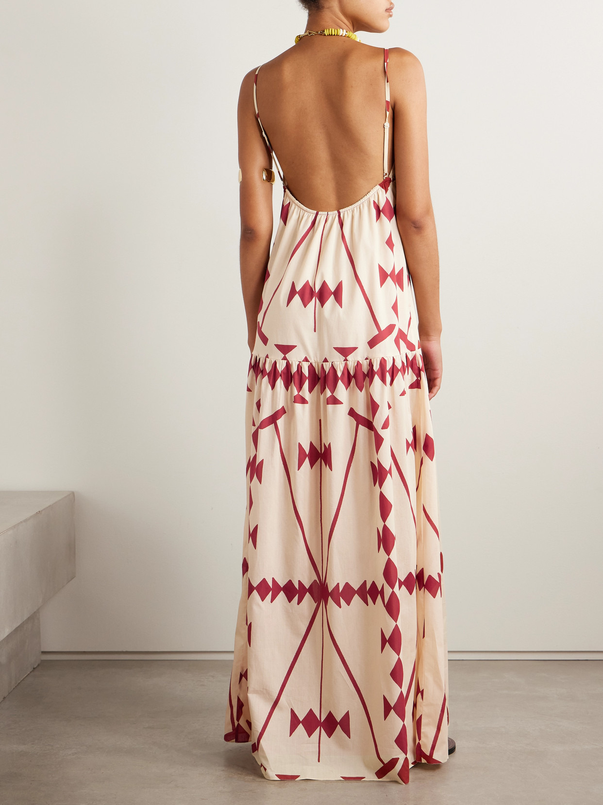 Zea Palm Printed Cotton-poplin Maxi Dress - 3