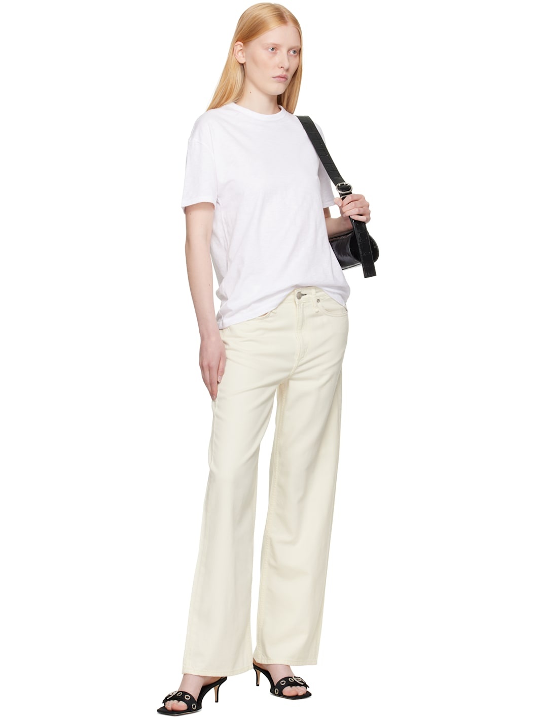 White Mini Slub Boyfriend T-shirt - 4