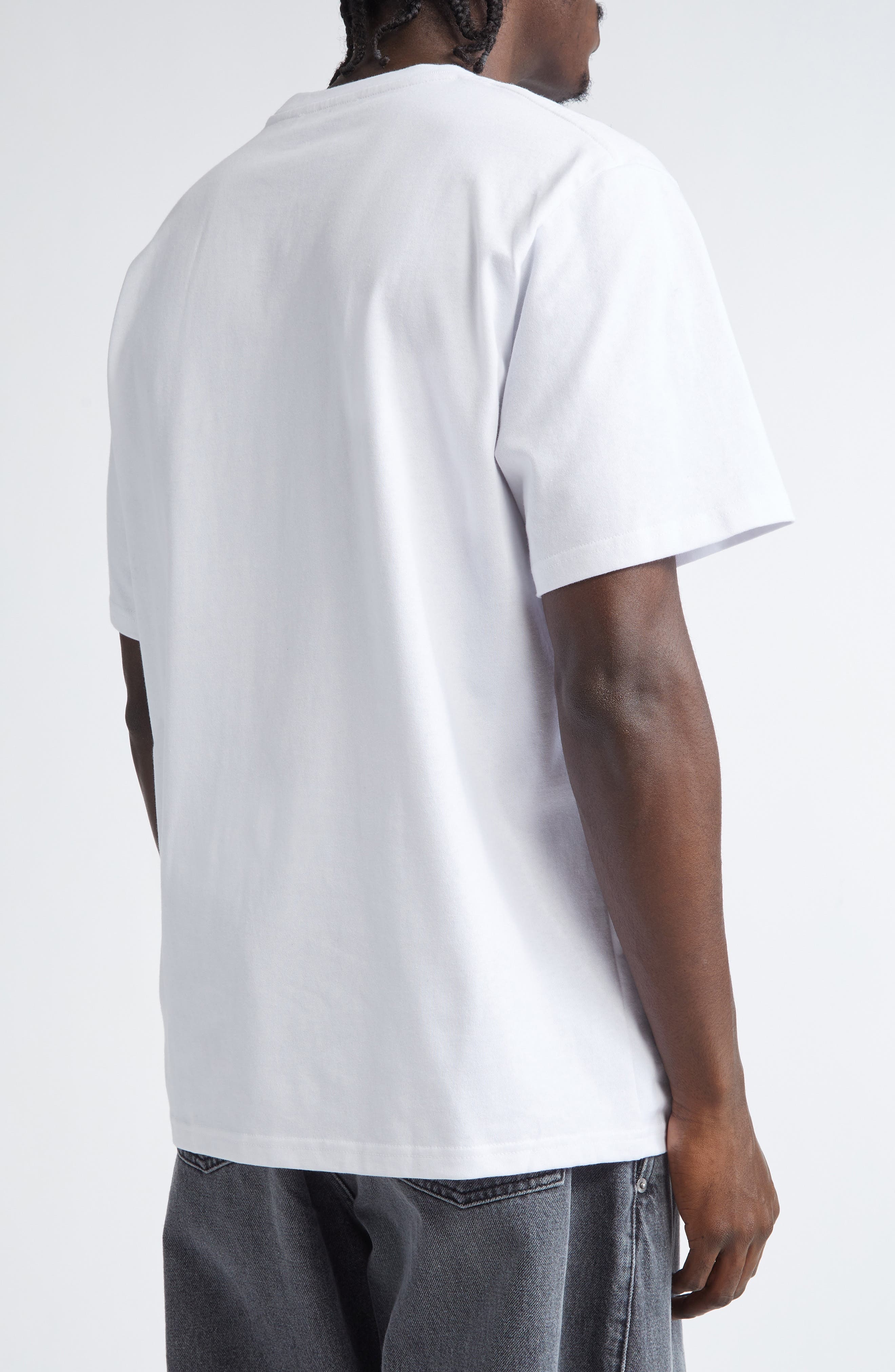 JW Anderson Anchor Logo Embroidered Cotton T-Shirt in White 001 at Nordstrom - 3