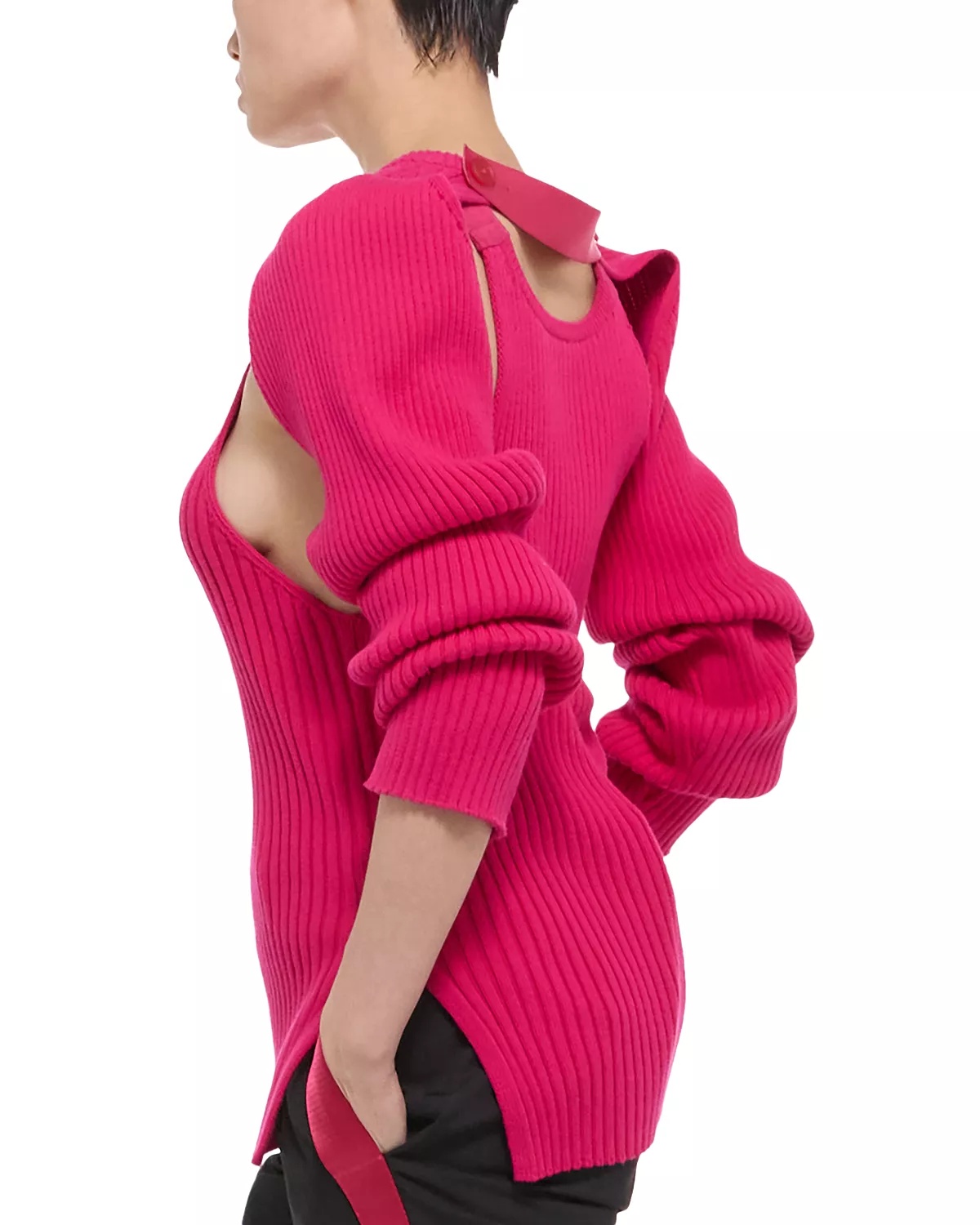 Ribbed Shrug Sweater - 3