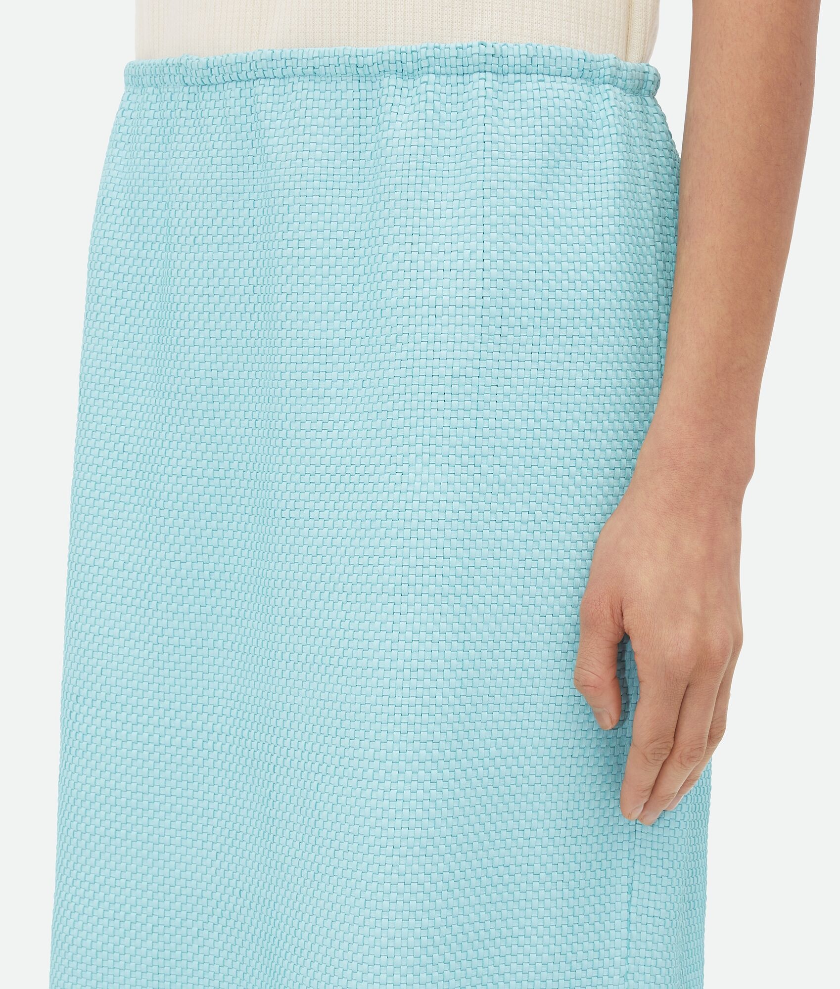 Mini Intrecciato Leather Skirt - 5
