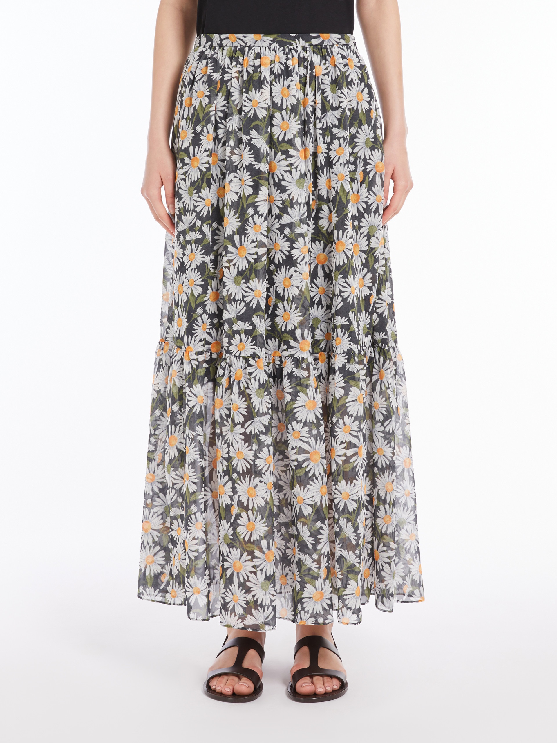 ARTELLO1234 Long printed silk skirt - 3