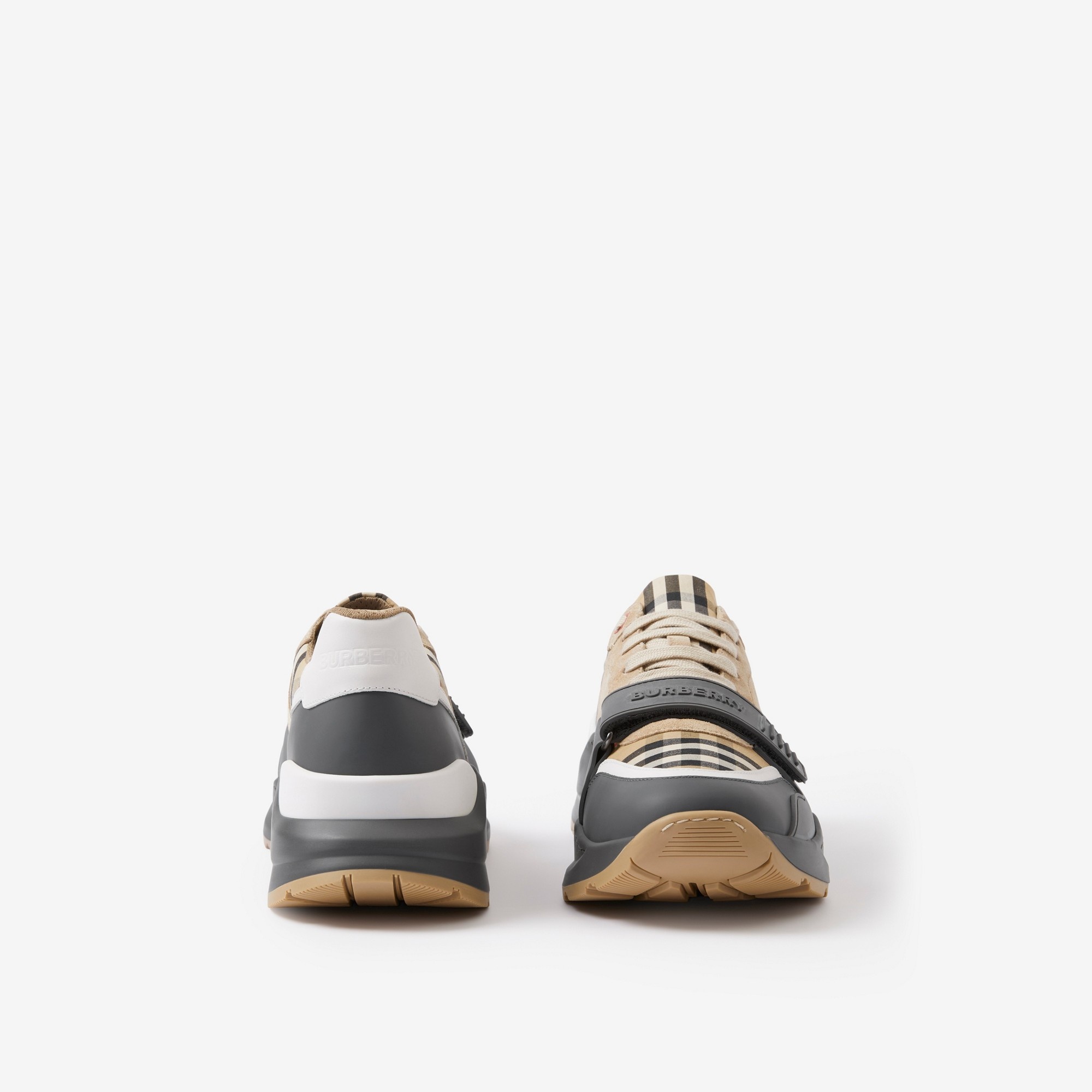 Vintage Check, Suede and Leather Sneakers - 4