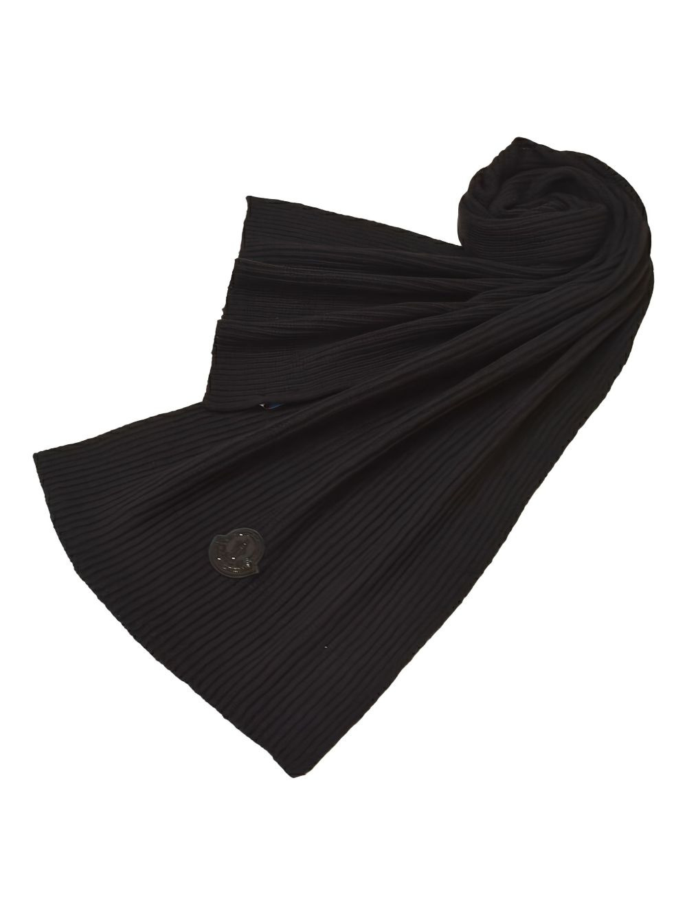 ribbed logo-plaque scarf - 2