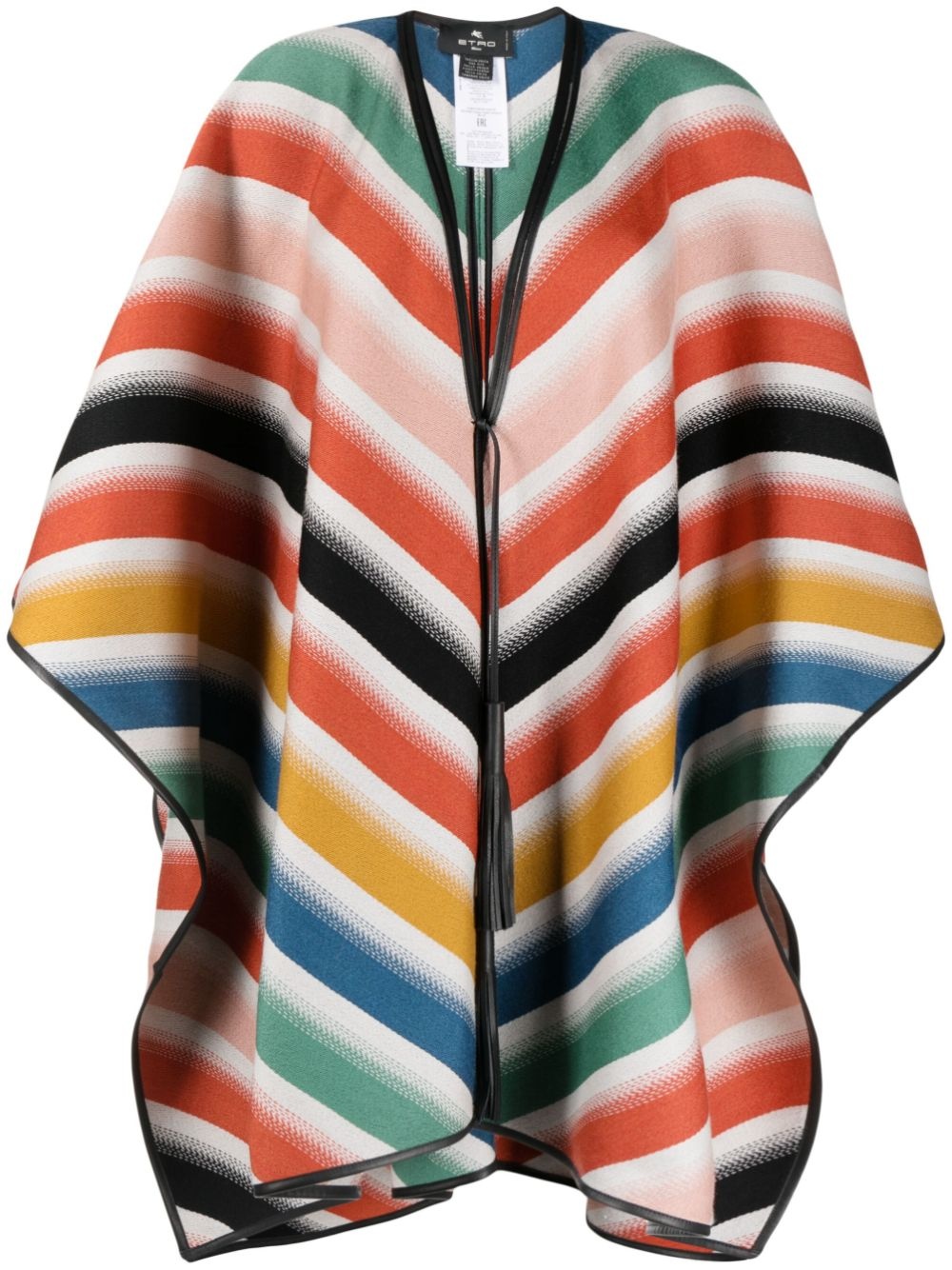 colour-block wool cape - 1