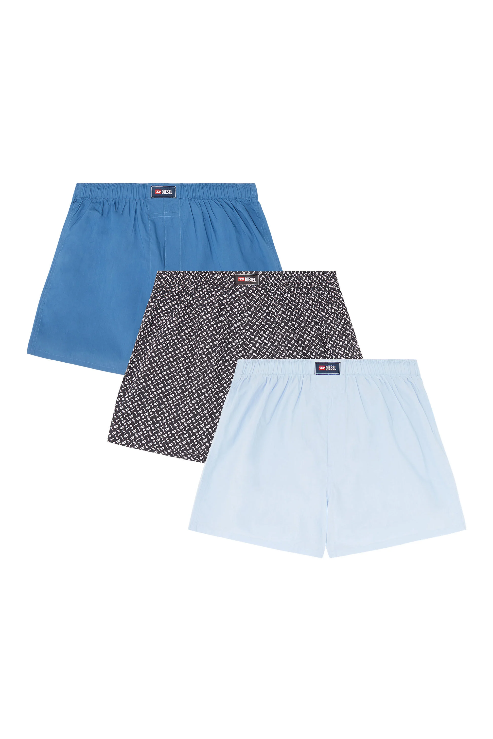 THREE-PACK COTTON BOXERS SOLID AND ALL-OVER DSL PRINT - 1