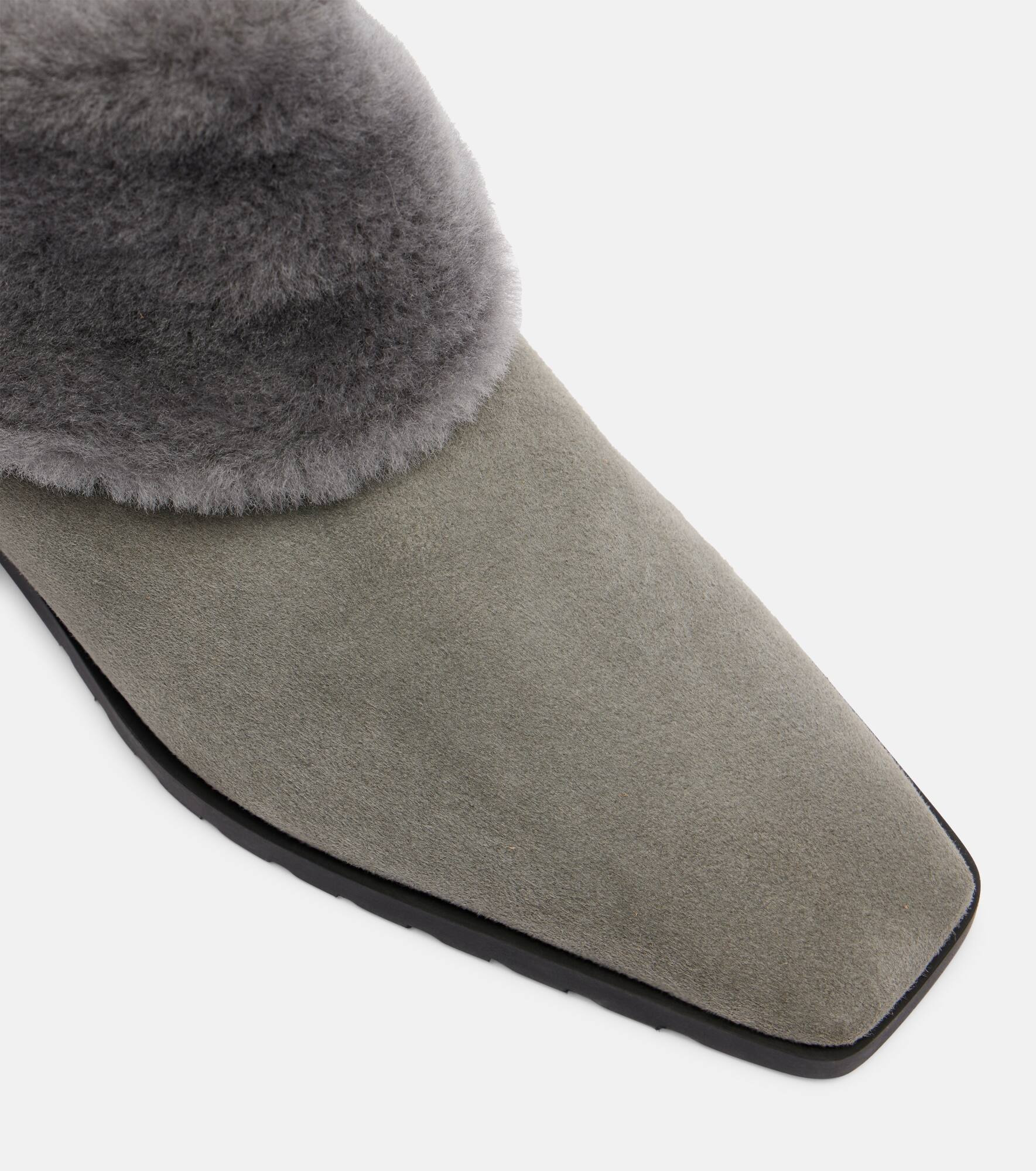 Shearling-lined suede ankle boots - 5