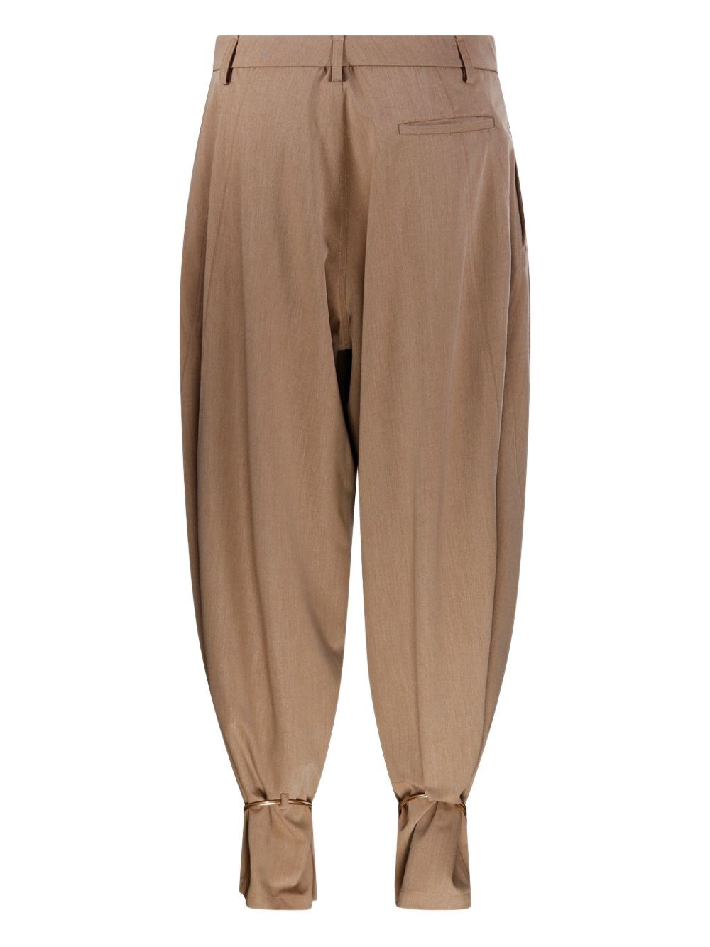pleated cuffed tapered trousers - 3