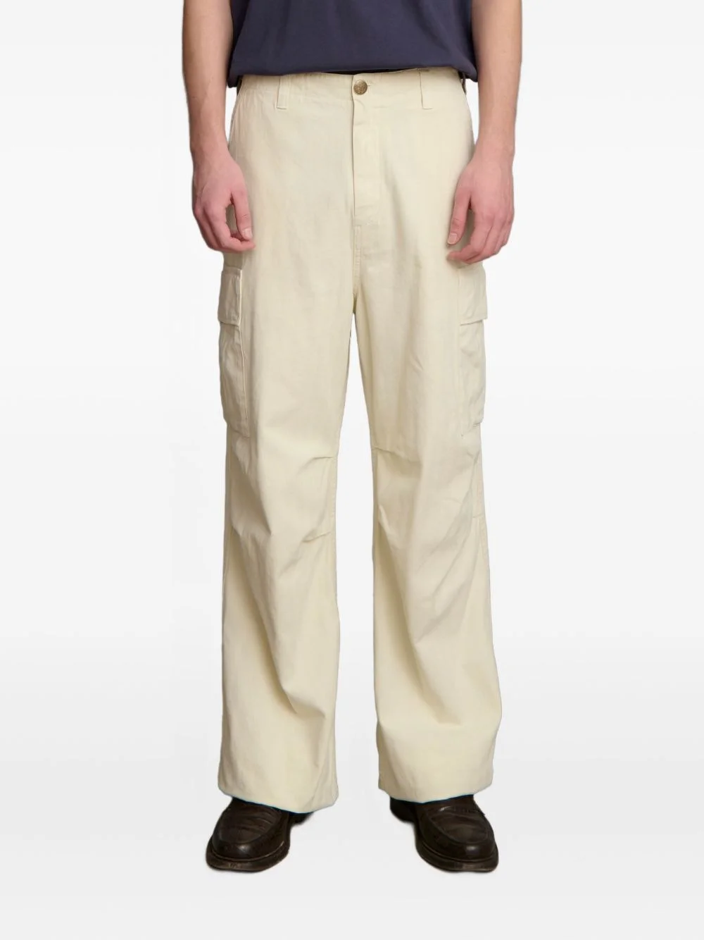 herringbone cargo trousers - 1