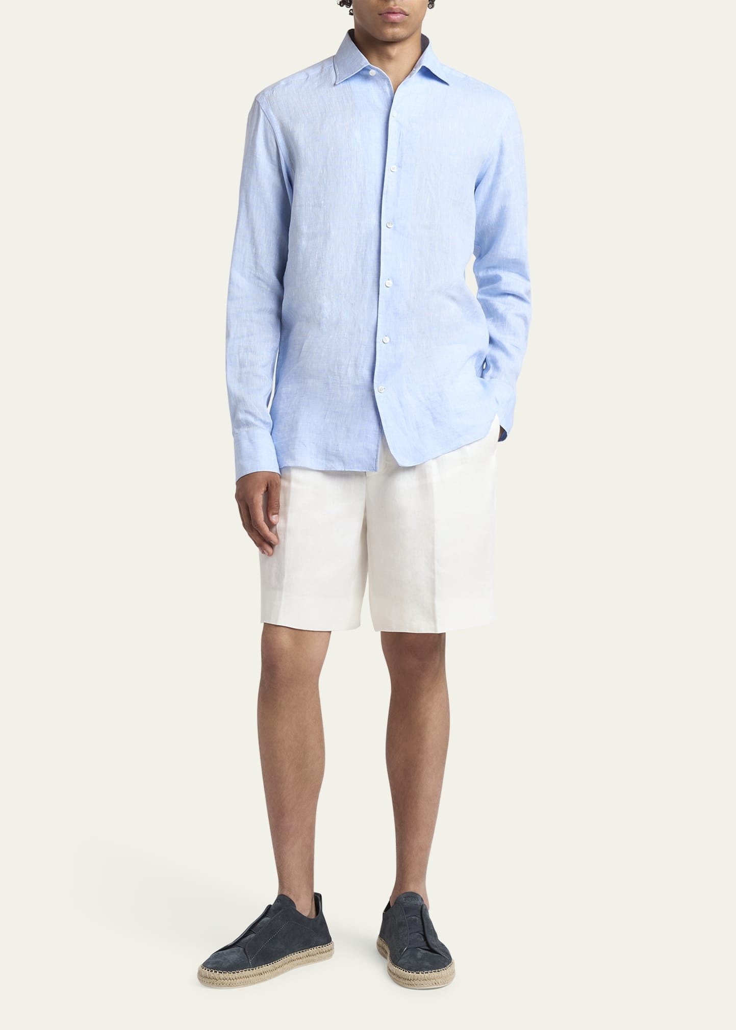 Men's Oasi Lino Casual Button-Down Shirt - 2
