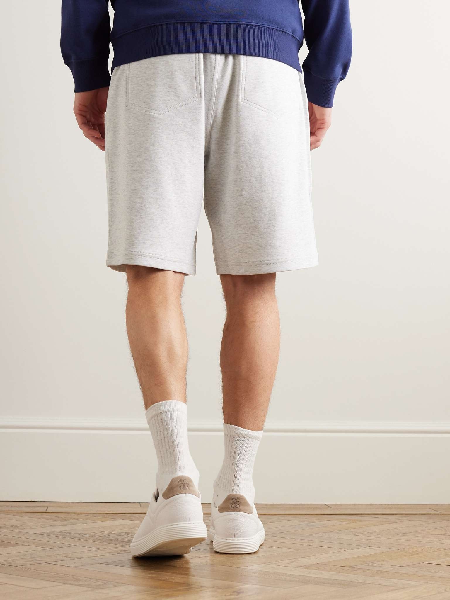 Straight-Leg Cotton-Blend Jersey Drawstring Shorts - 4