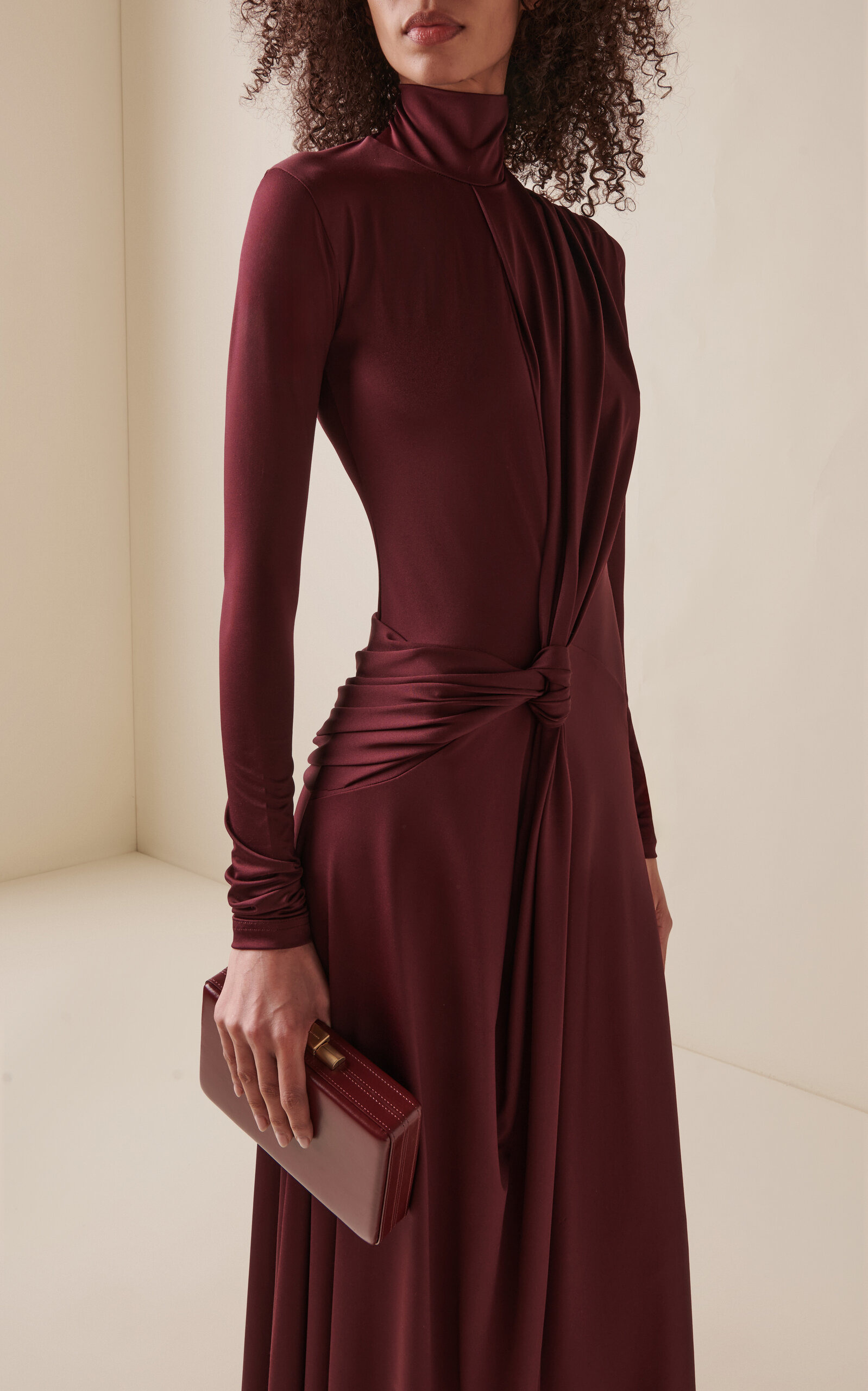 Twisted Detail Dress burgundy - 3