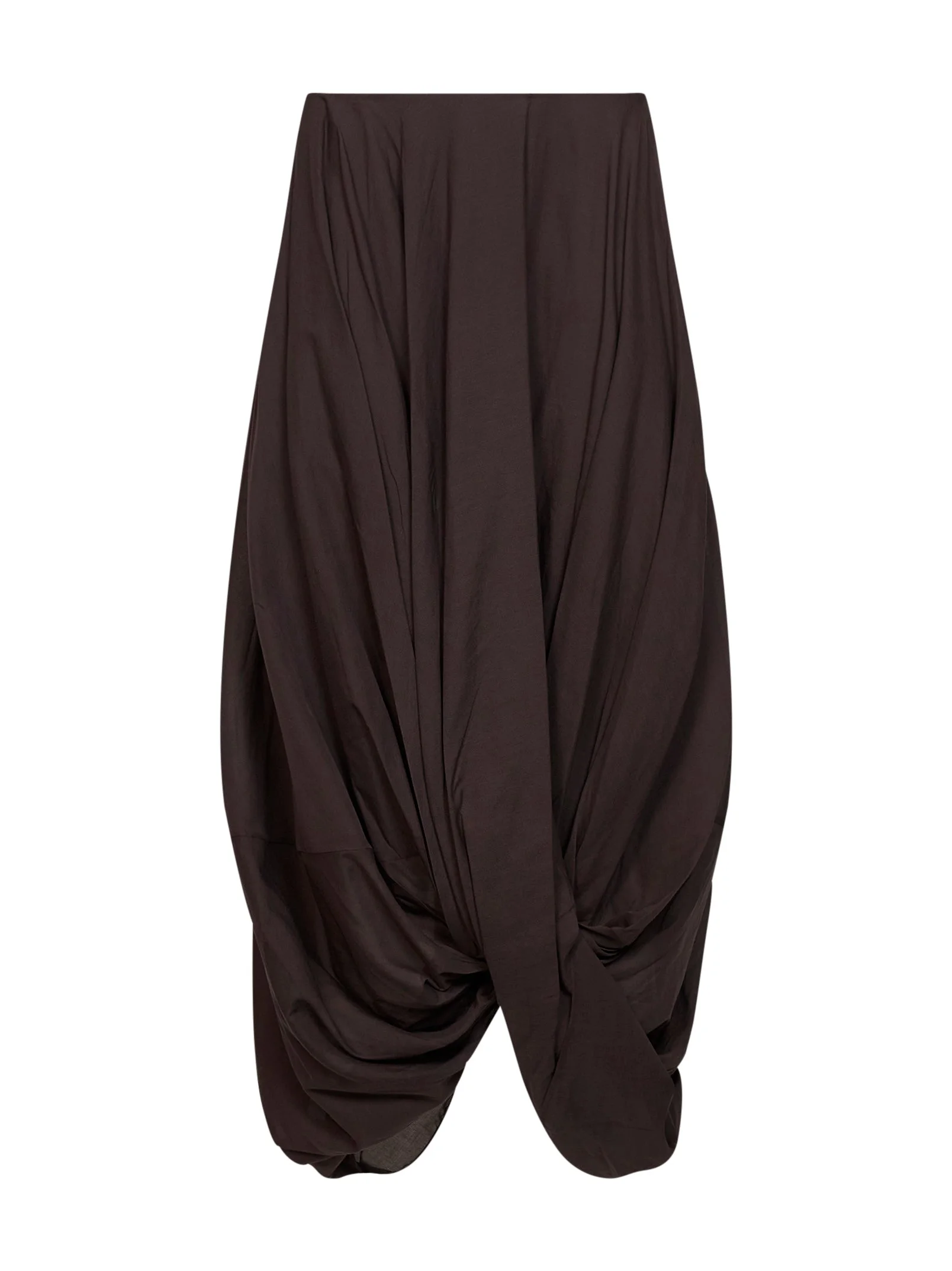Walnut jersey asymmetric cocoon skirt - 1