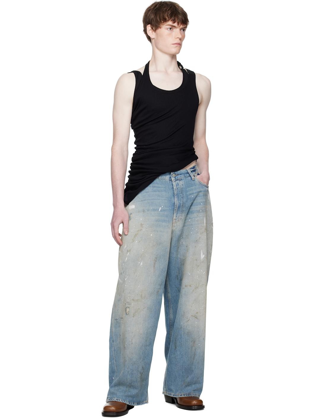 Black Twisted Double Layered Tank Top - 4