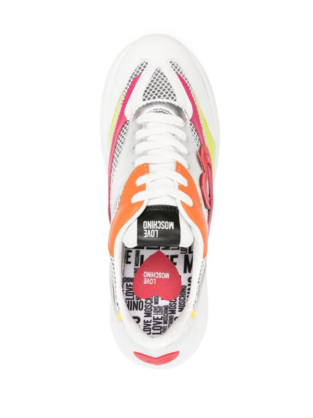 colour-block panelled leather sneakers - 4