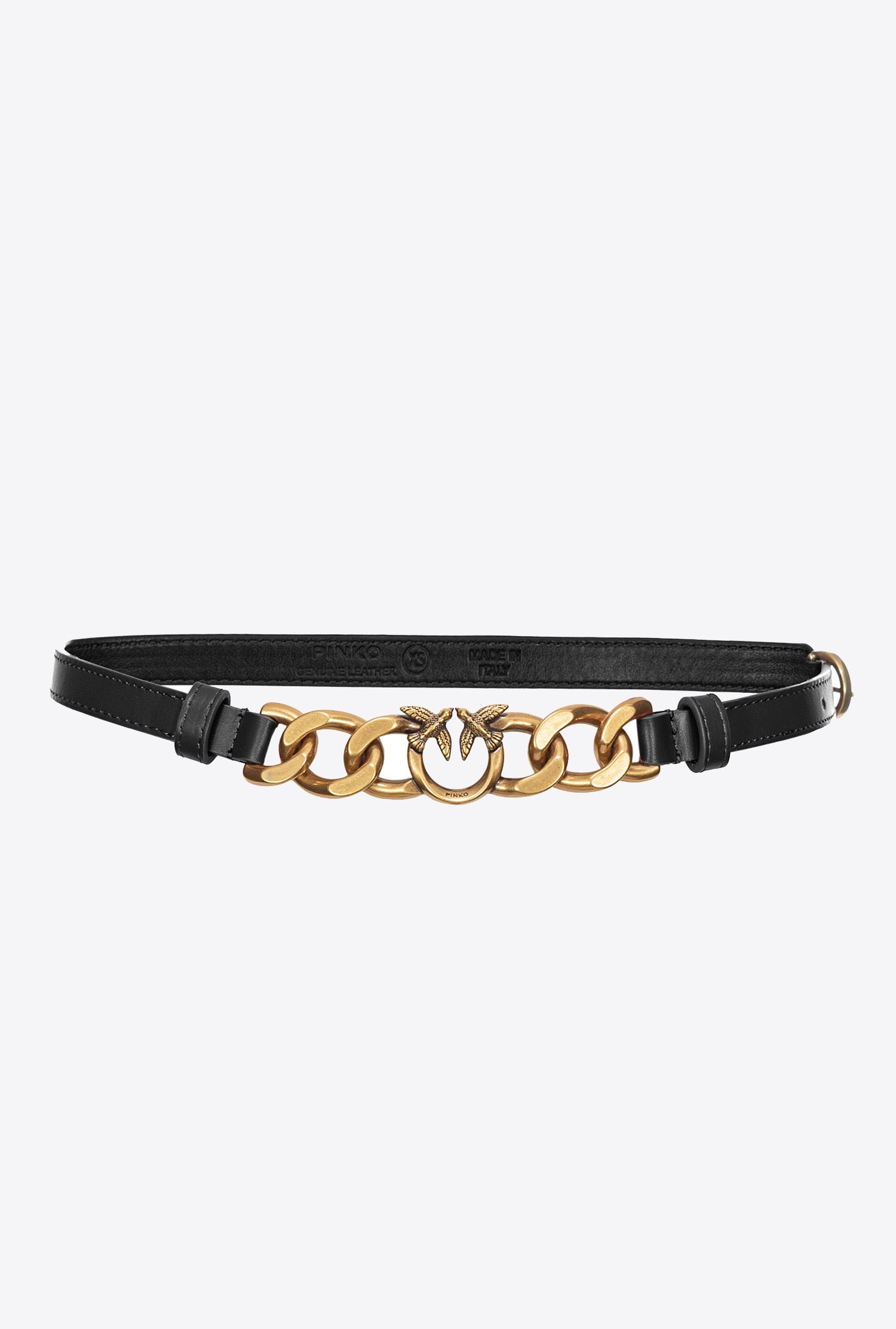 THIN BELT WITH TINY LOVE BIRDS AND CHAIN 1CM - 1