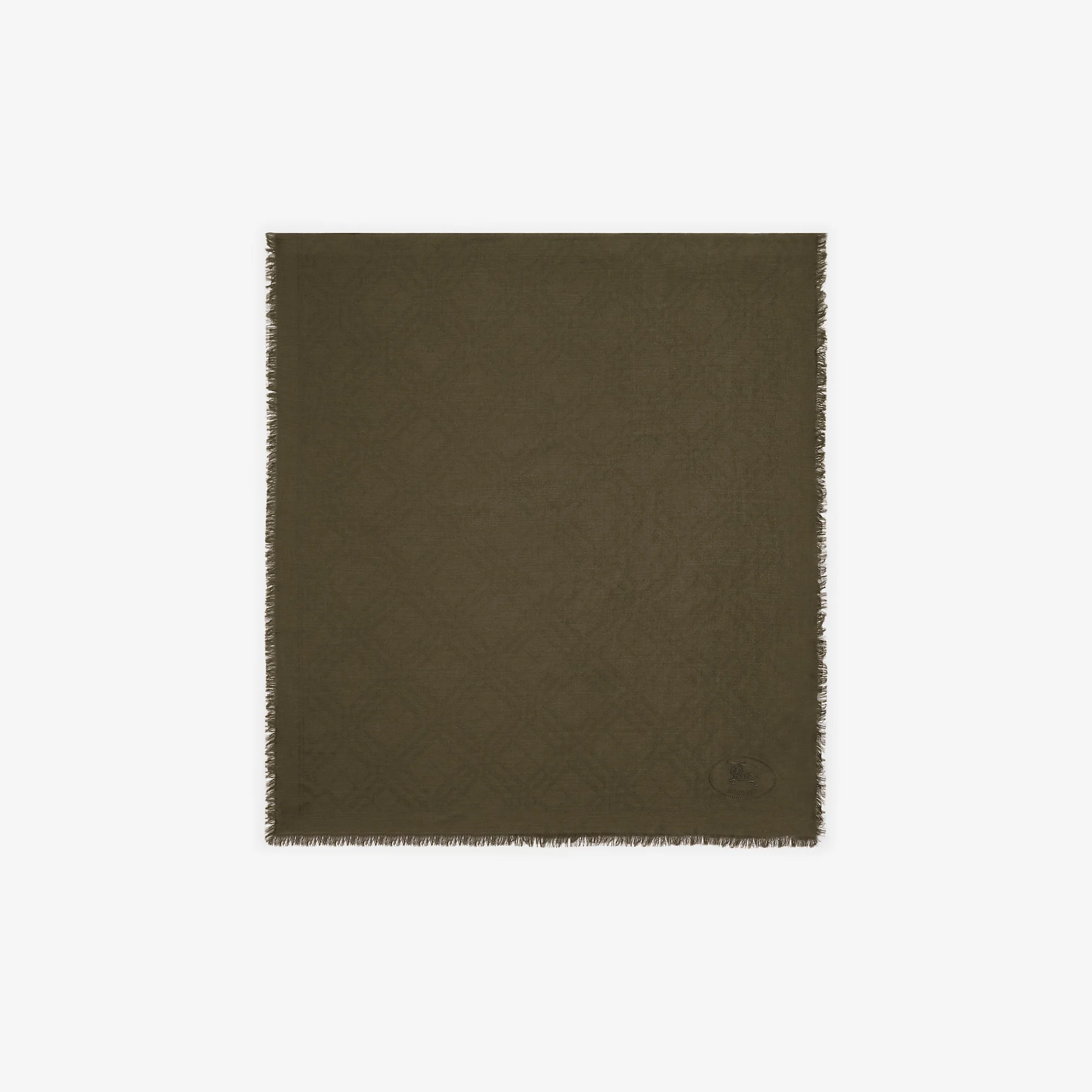 Wide Check Wool Silk Scarf - 1