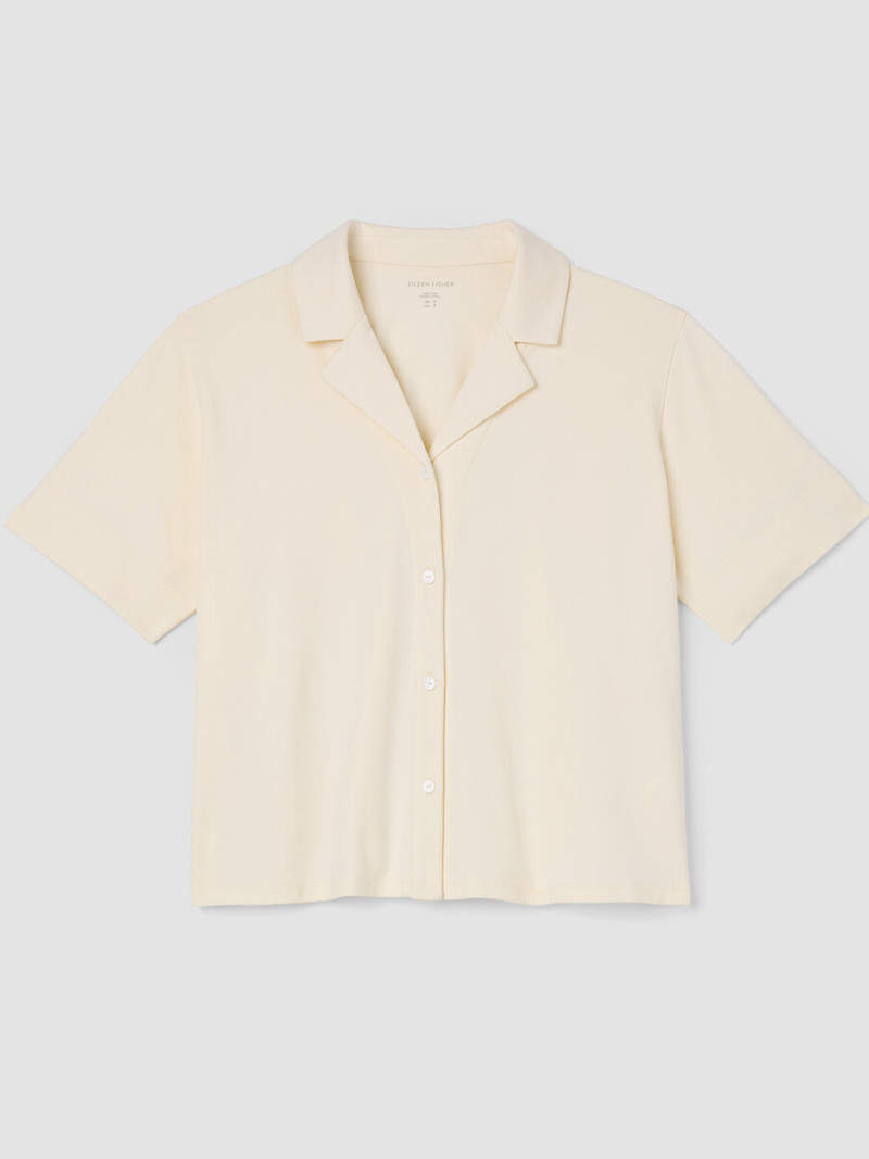 Organic Cotton Interlock Notch Collar Sleep Shirt 1