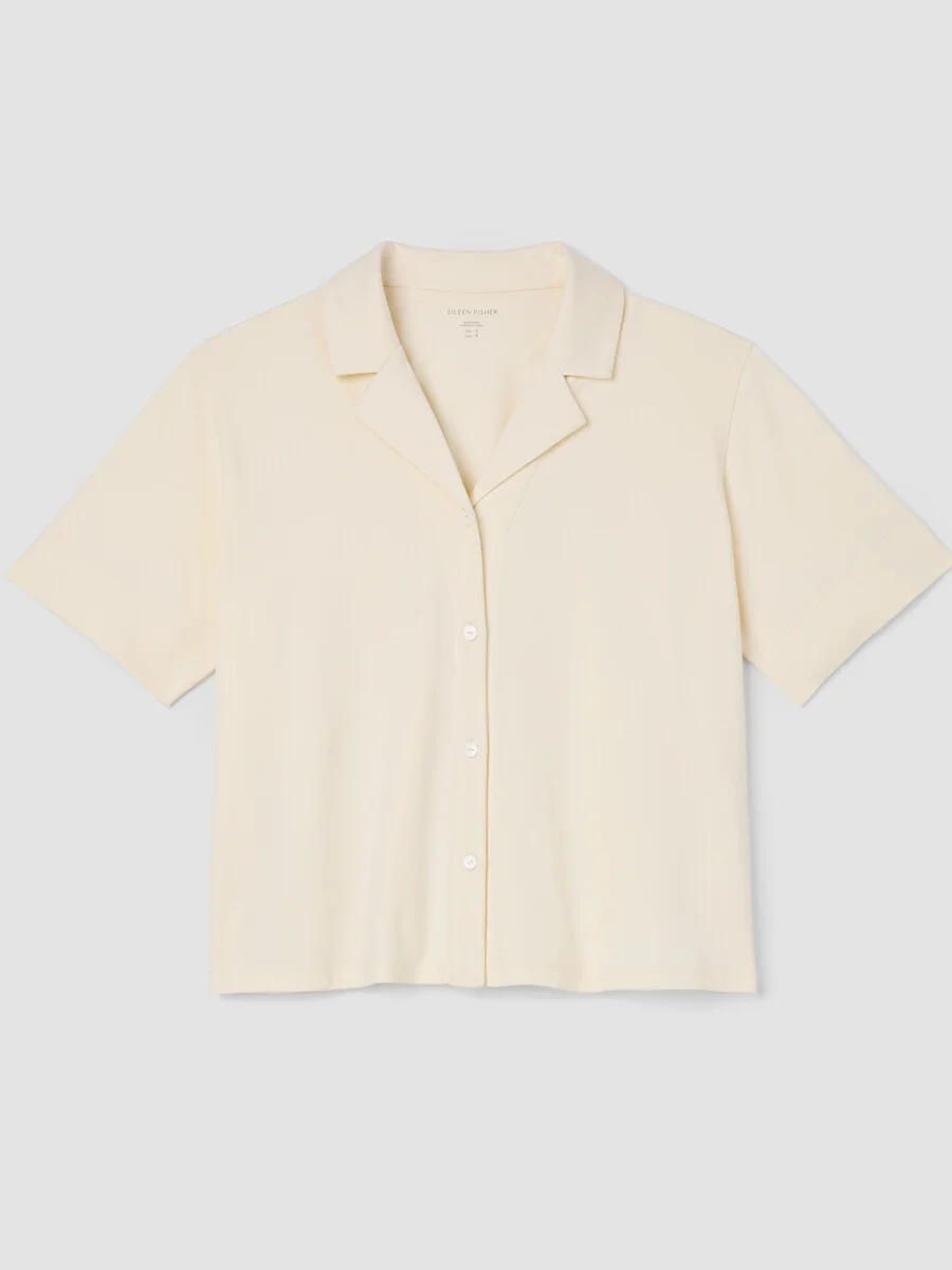 Organic Cotton Interlock Notch Collar Sleep Shirt - 1