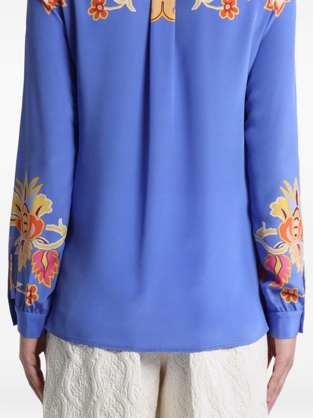 floral-print crepe de Chine shirt - 4