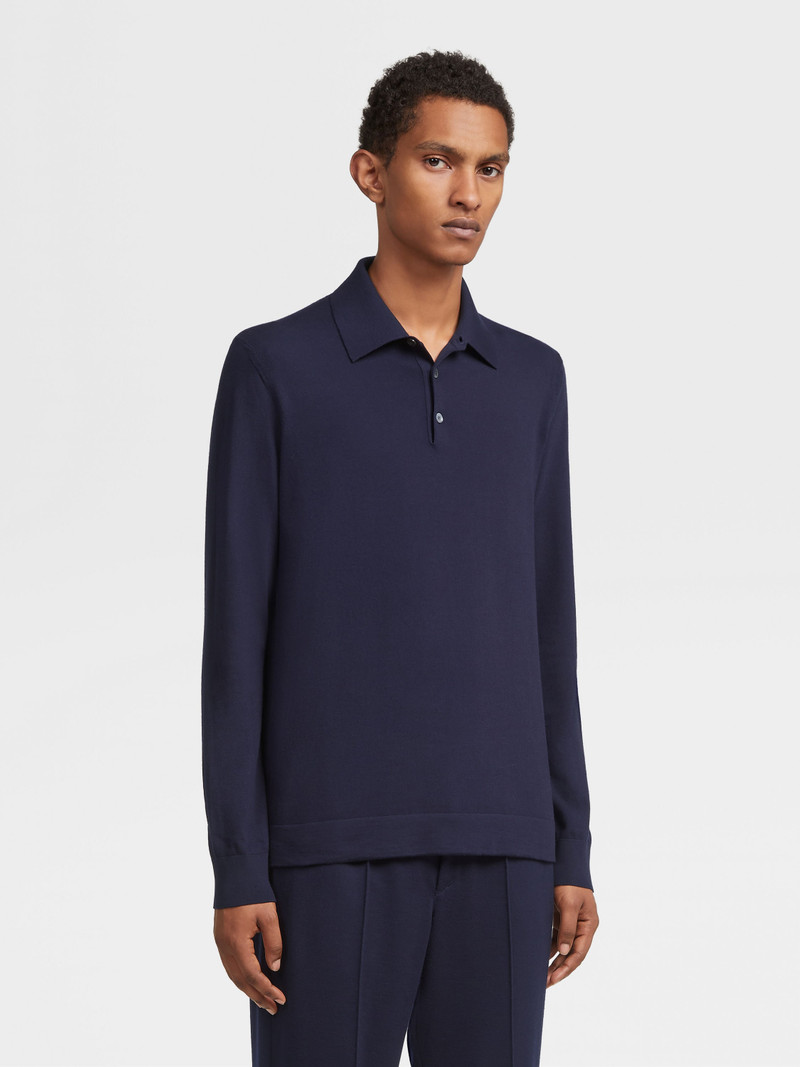 ZEGNA NAVY BLUE 12MILMIL12 WOOL POLO SHIRT outlook